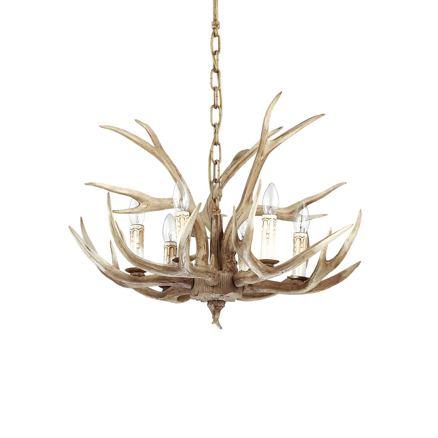 Chalet - Candelabro de madera de ciervo artificial en resina para chalet