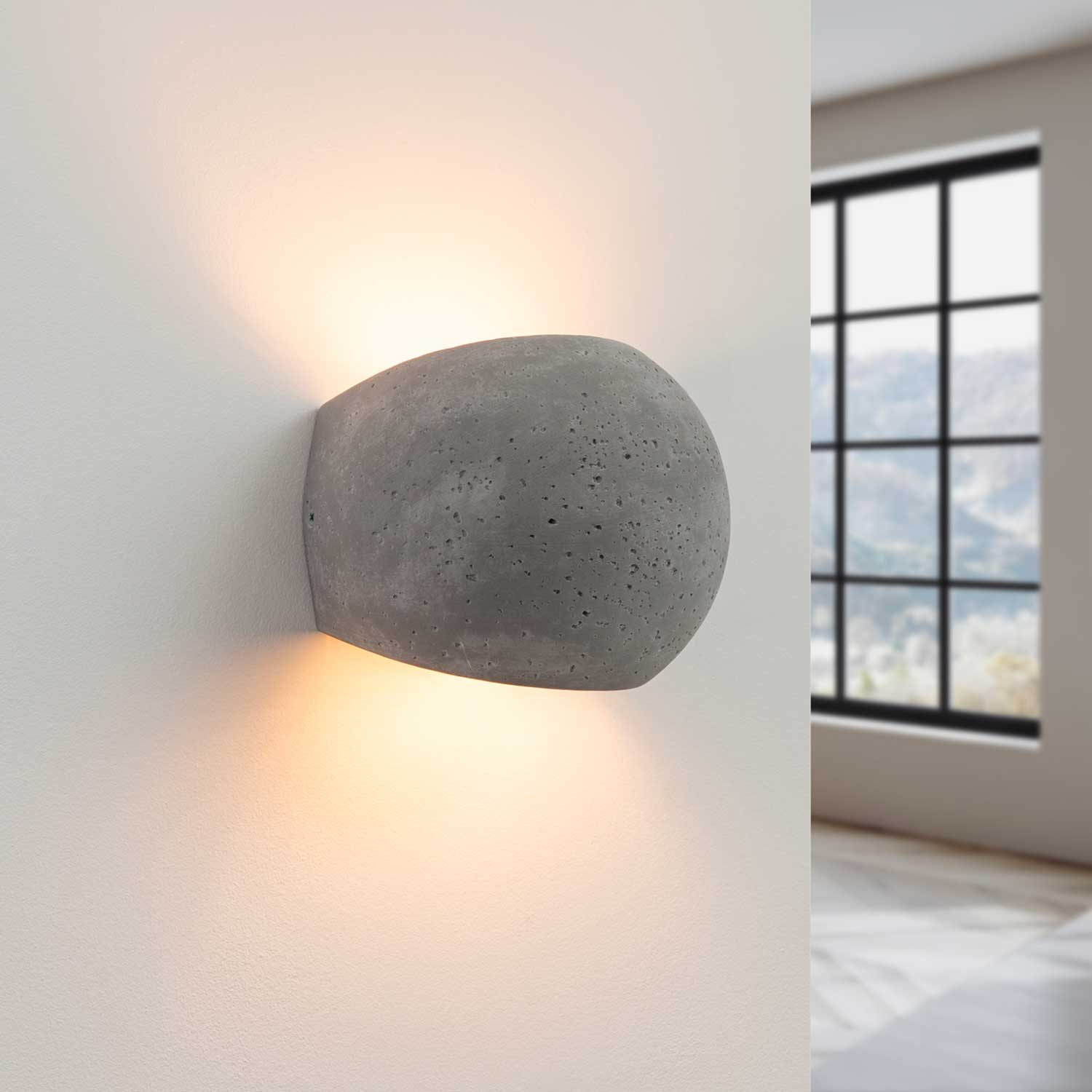 Avior - Beton-Wandleuchte für industrielles Wohnzimmer