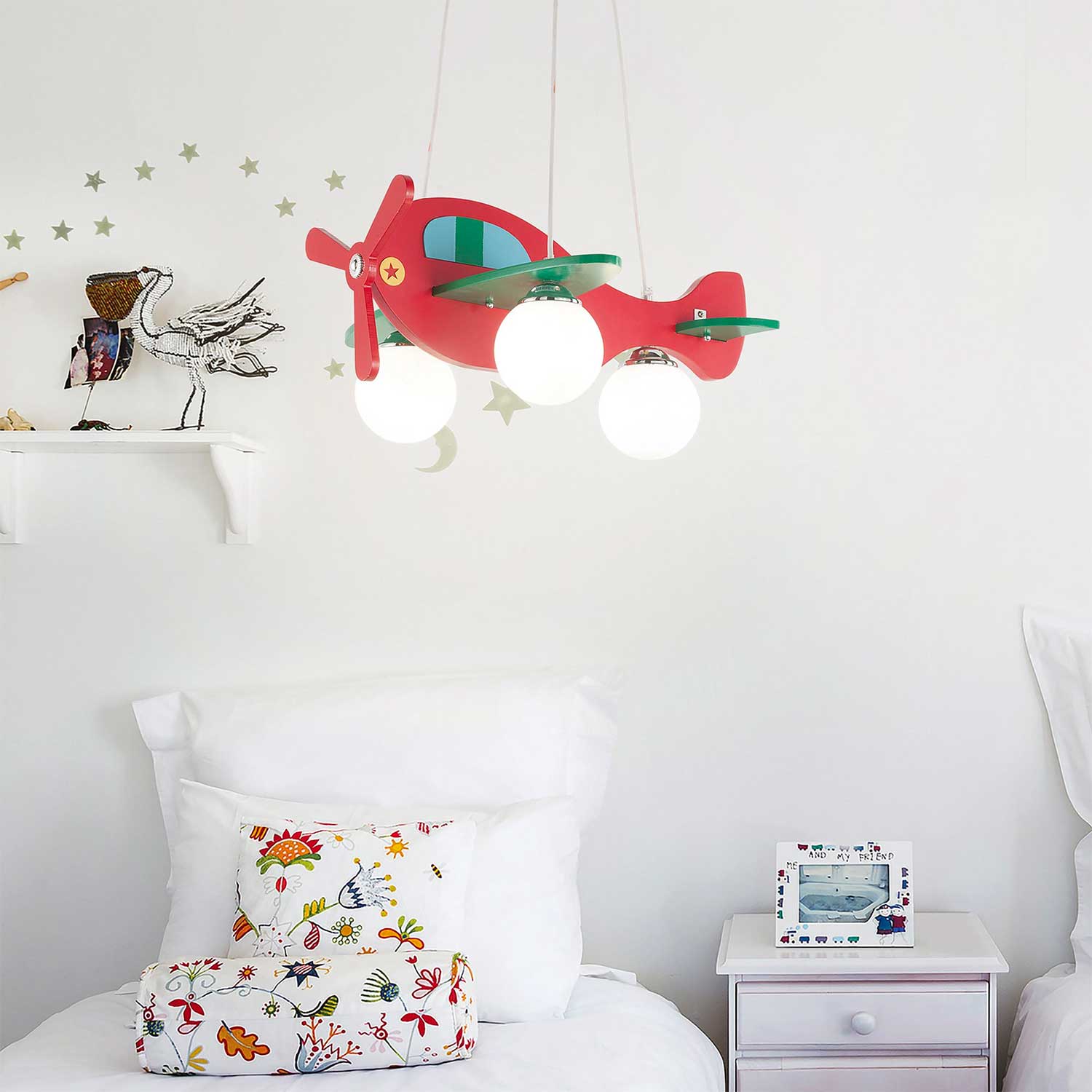 Airplane - Chandelier for children's room, fun airplane pendant light