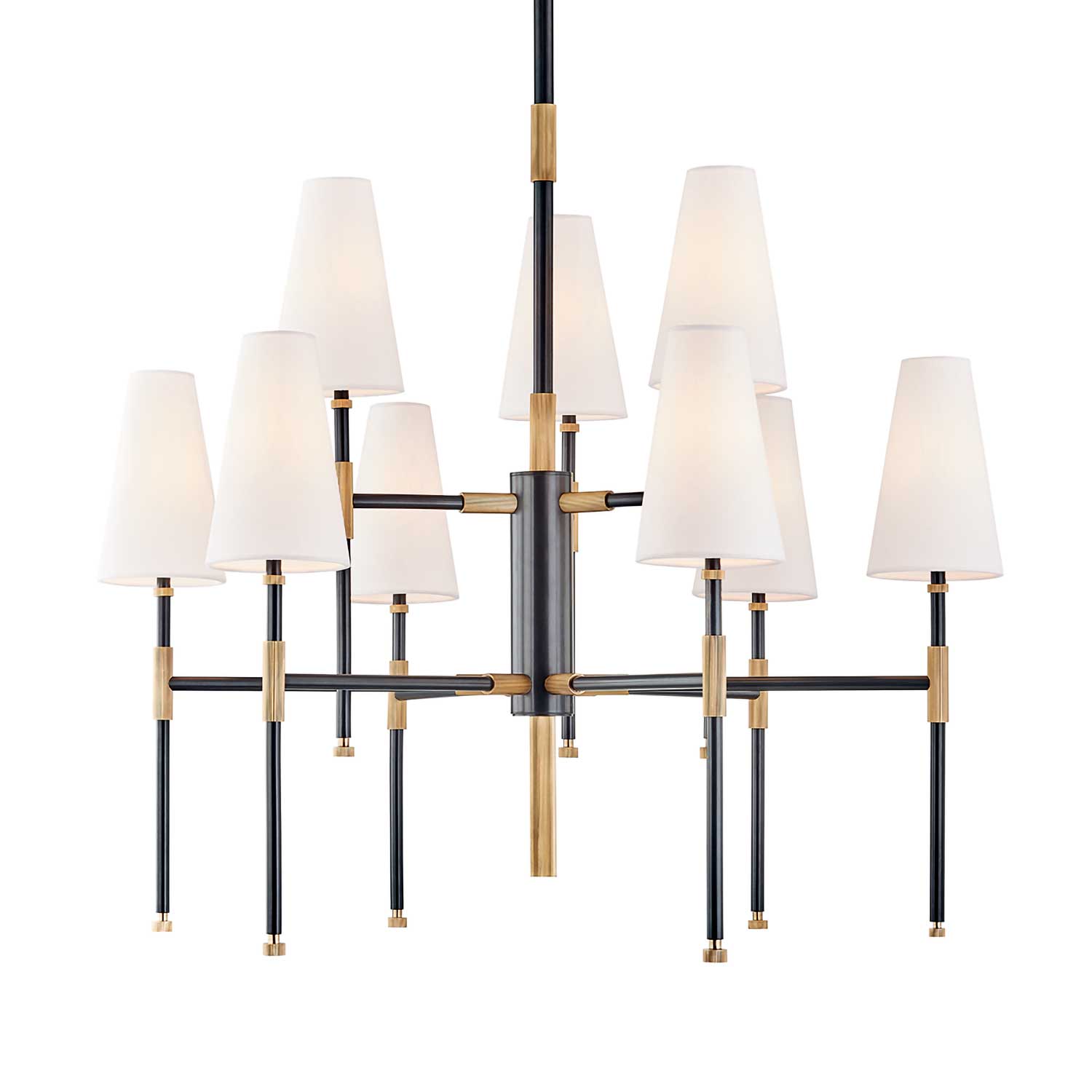 Bowery - Chic brass or steel pendant light for living room