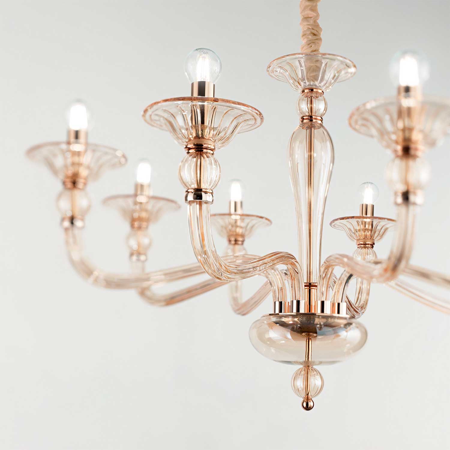 Danieli - Lustre chandelier en verre ambré royal