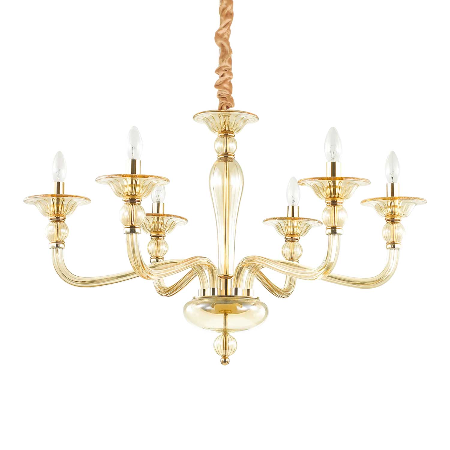 Danieli - Lustre chandelier en verre ambré royal