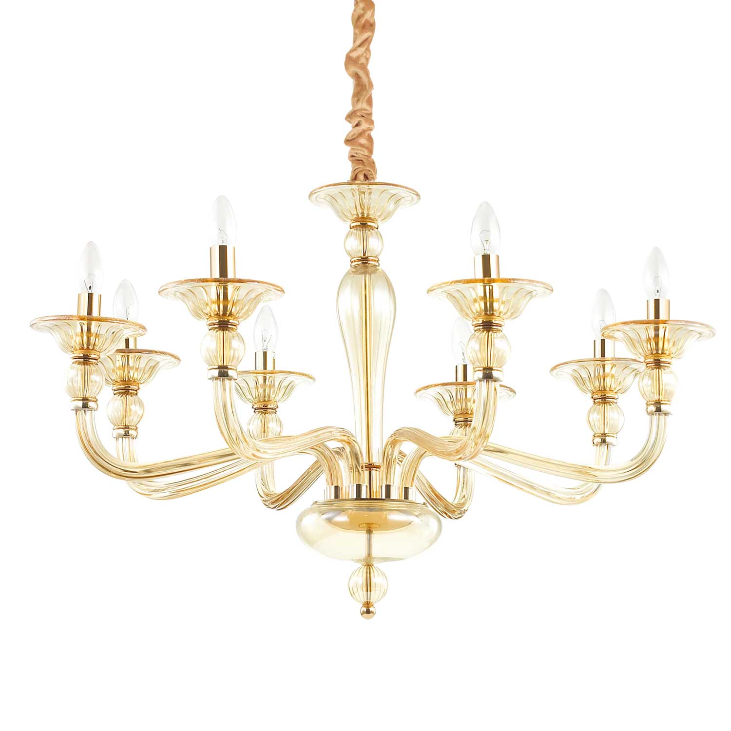 Danieli - Lustre chandelier en verre ambré royal