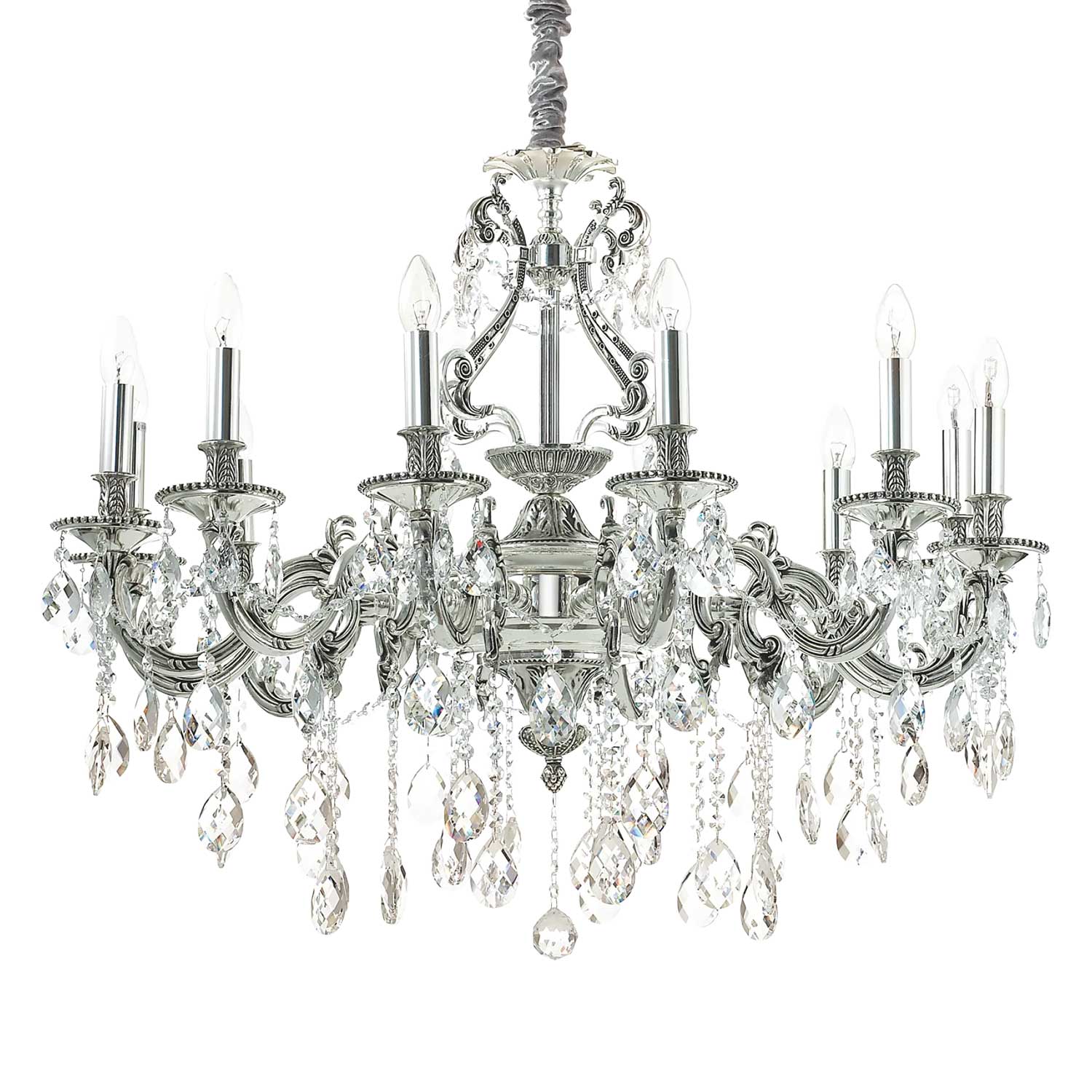 Gioconda - Lustre chandelier en métal à pampilles royal