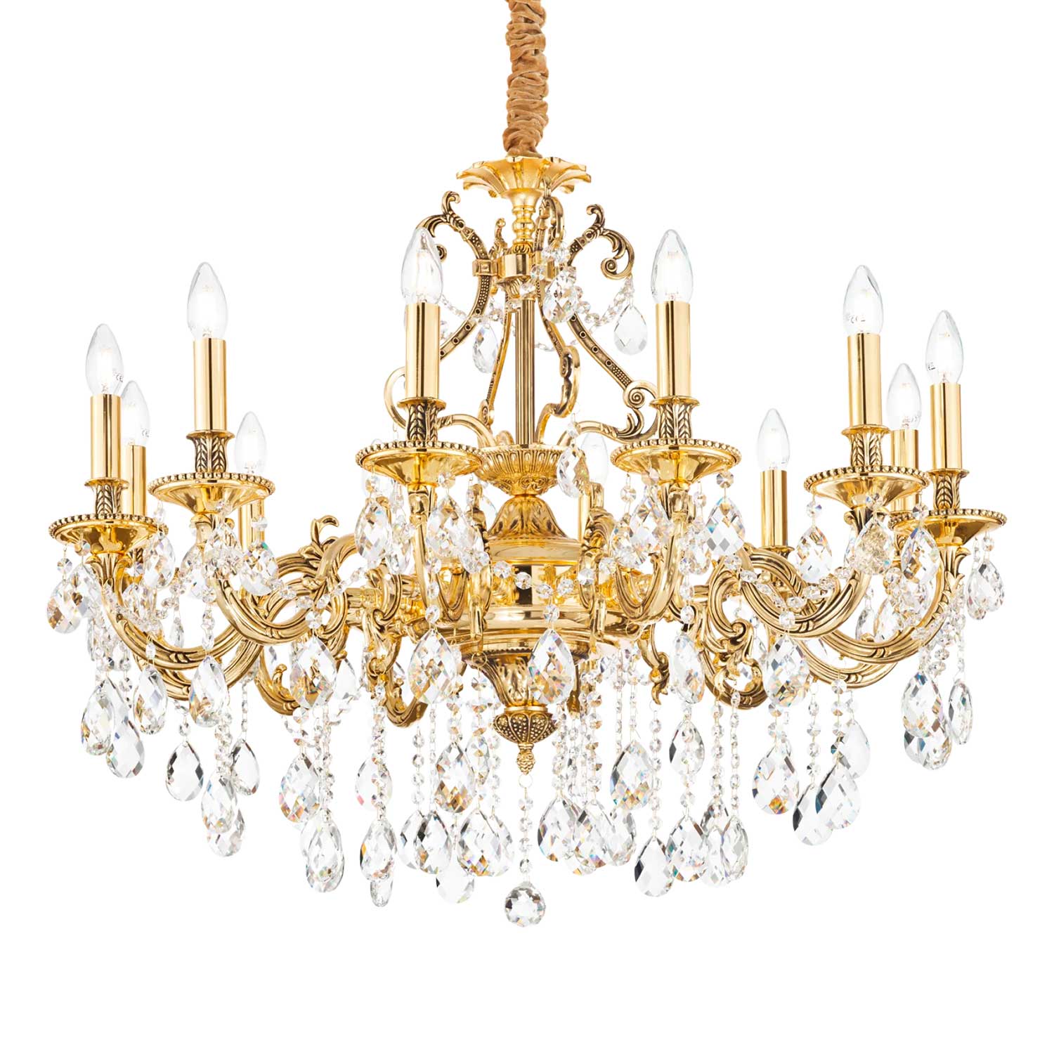 Gioconda - Lustre chandelier en métal à pampilles royal