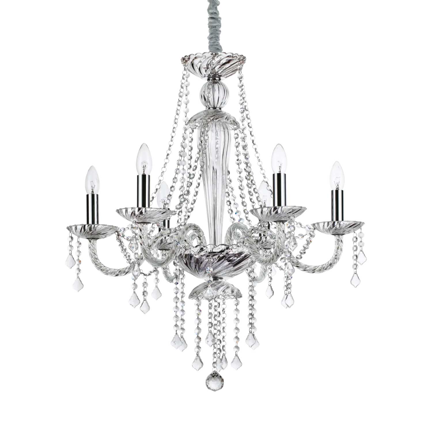 Amadeus - Lustre chandelier en verre transparent royal