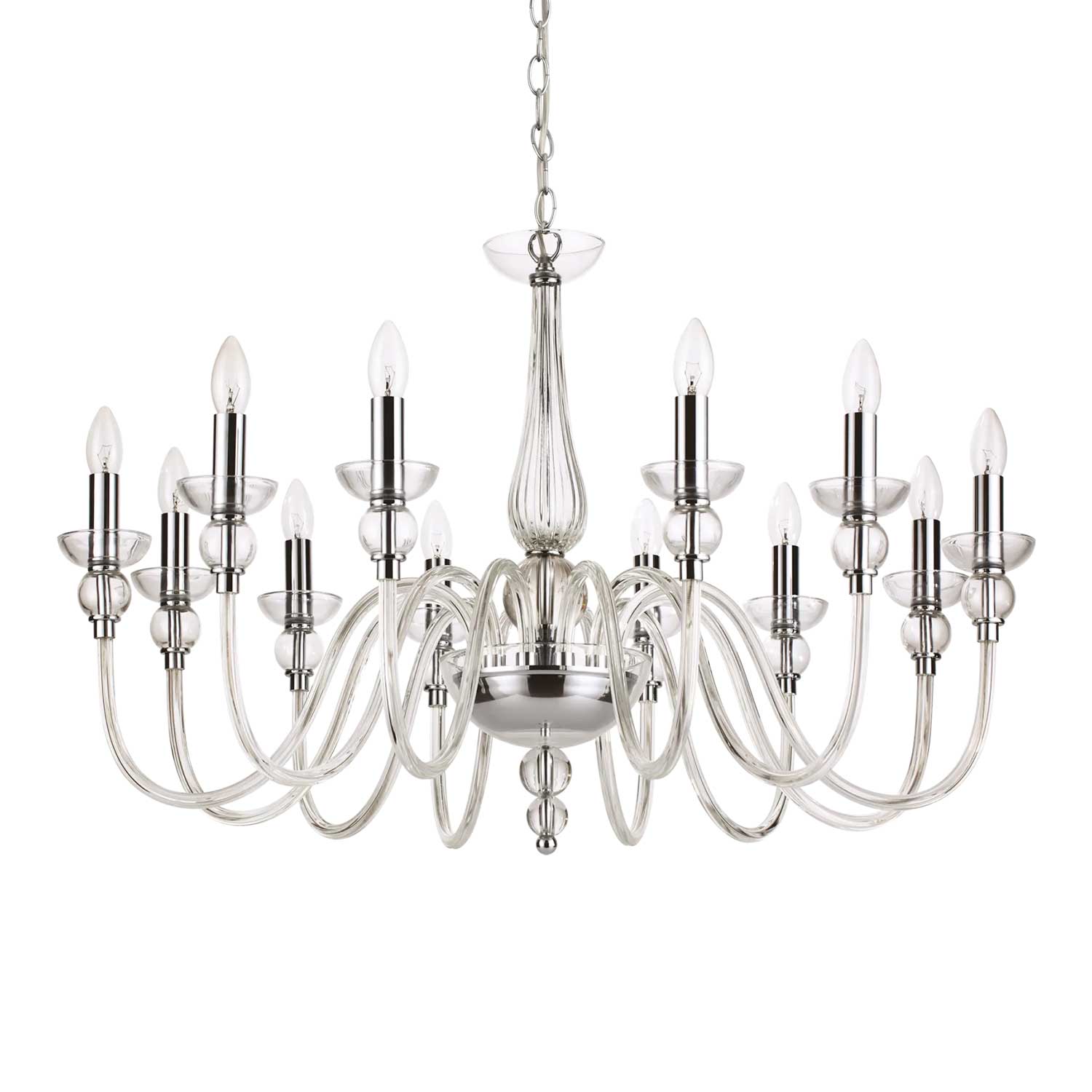 Doge - Lustre chandelier en verre transparent royal