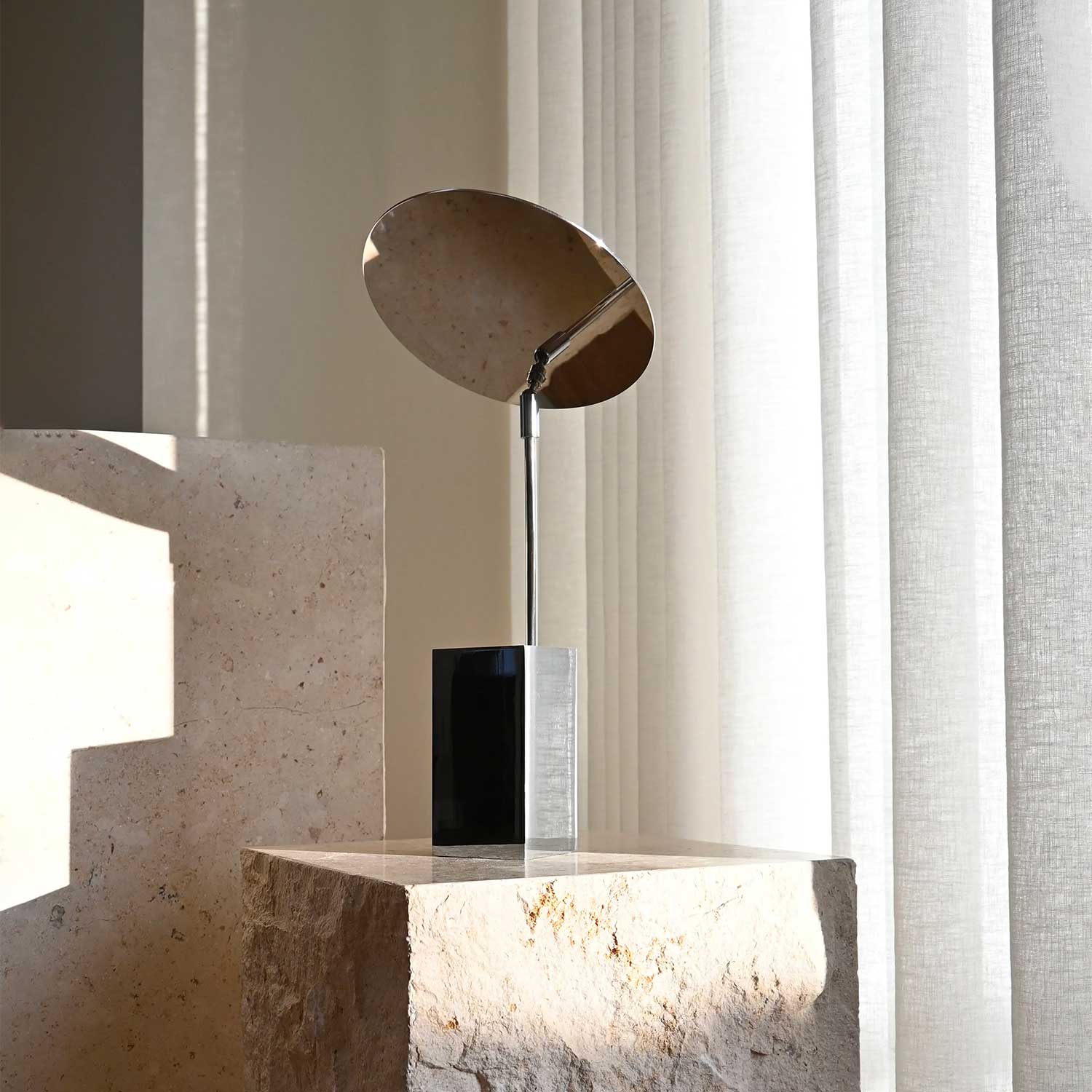 Reflect Table - Lampe de table en acier chromé pour salon moderne