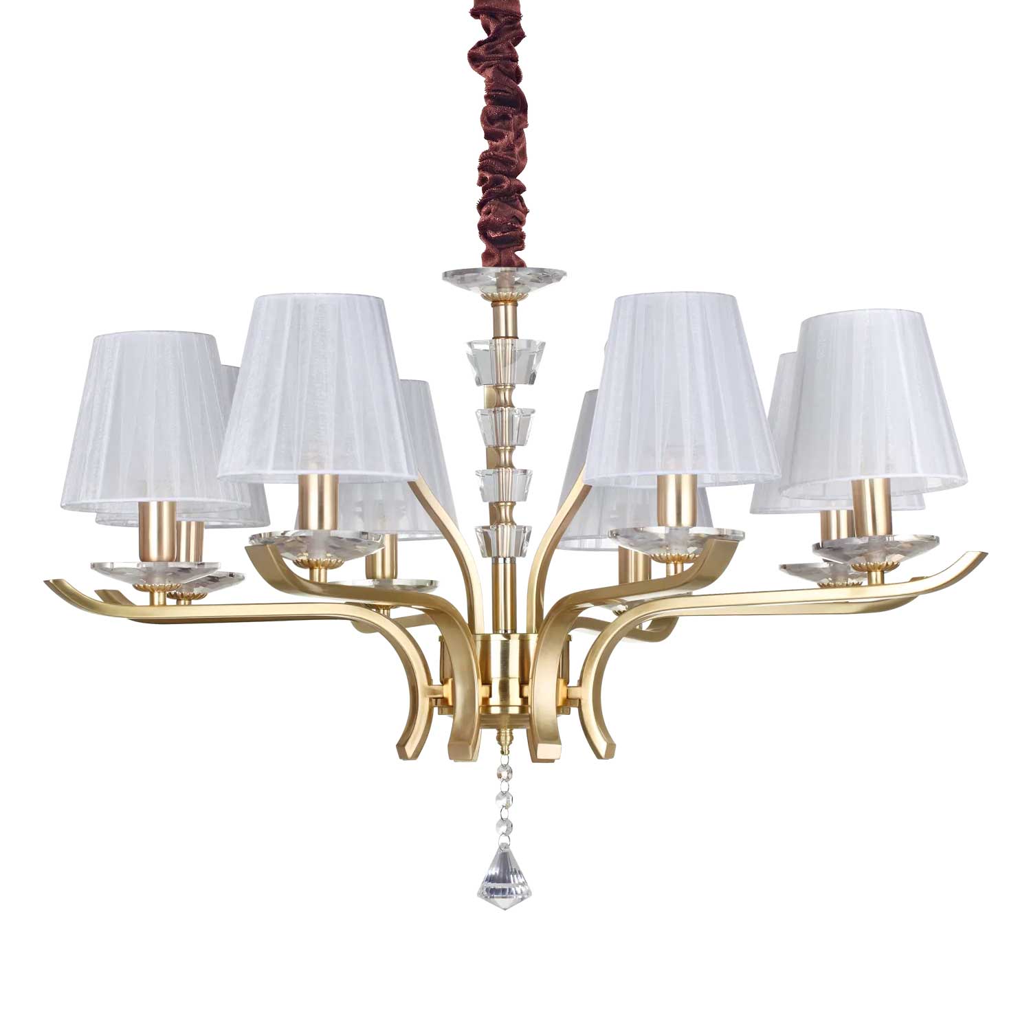 Pegaso - Lustre chandelier en métal avec abat-jour royal