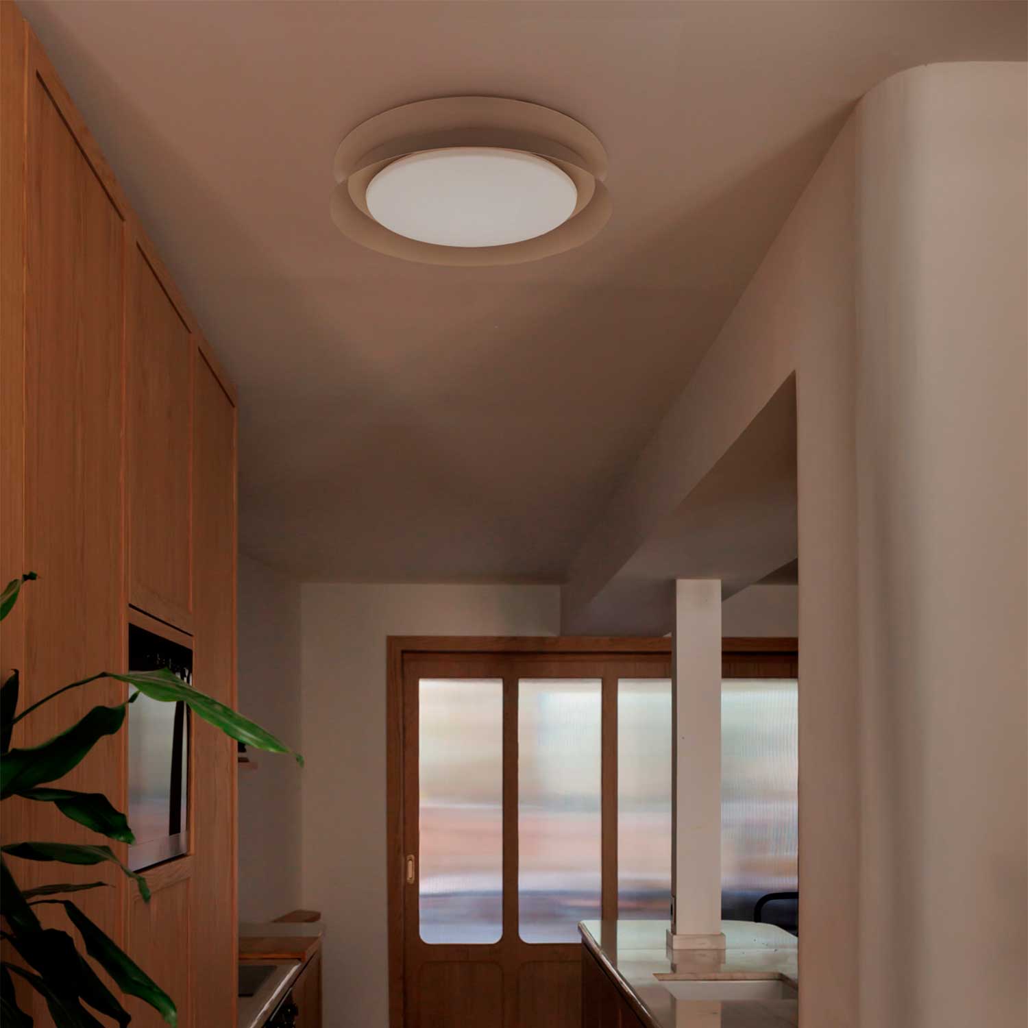 Tender - Plafonnier led rond en acier pour salon moderne
