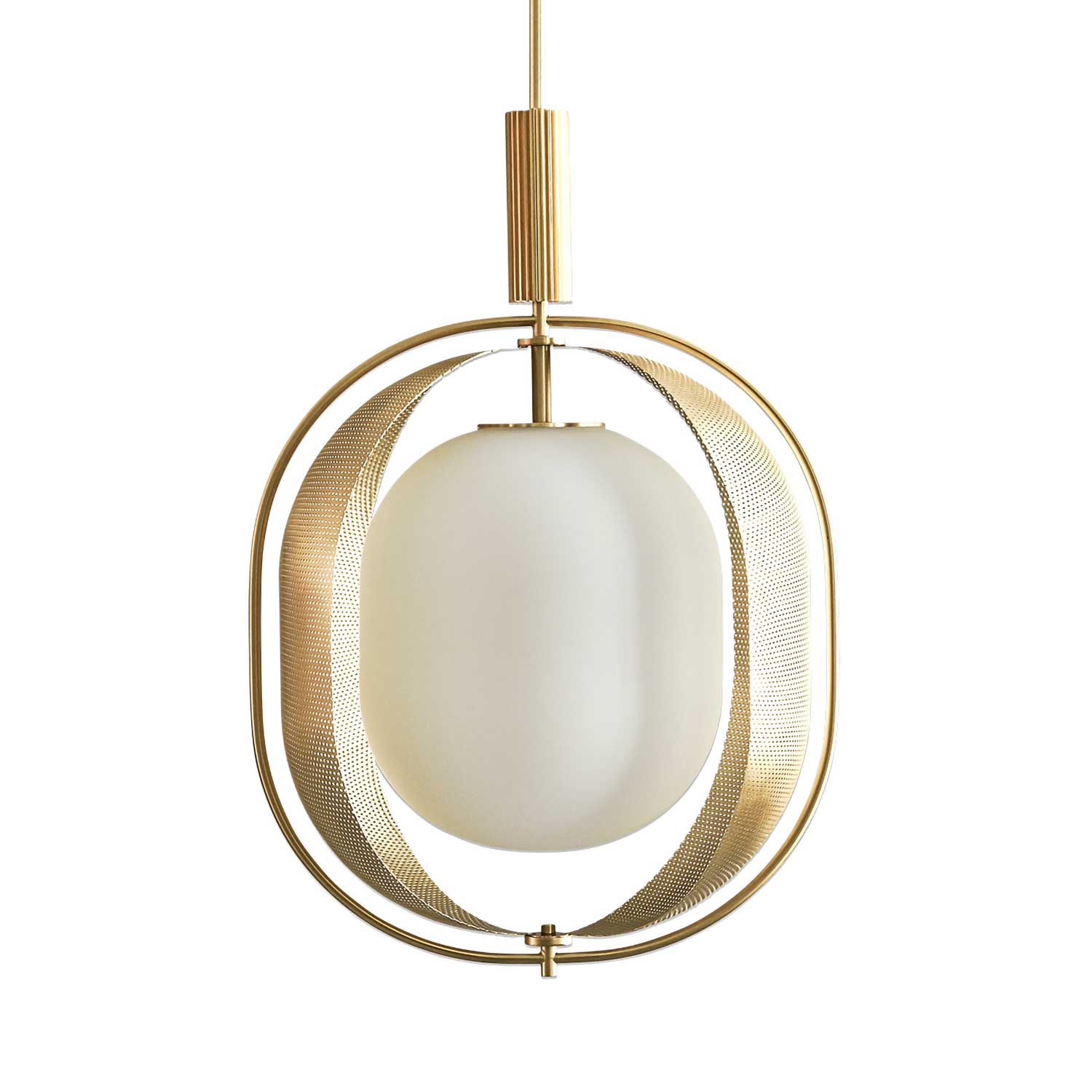 Pearl Pendant - Suspension design en verre et métal doré