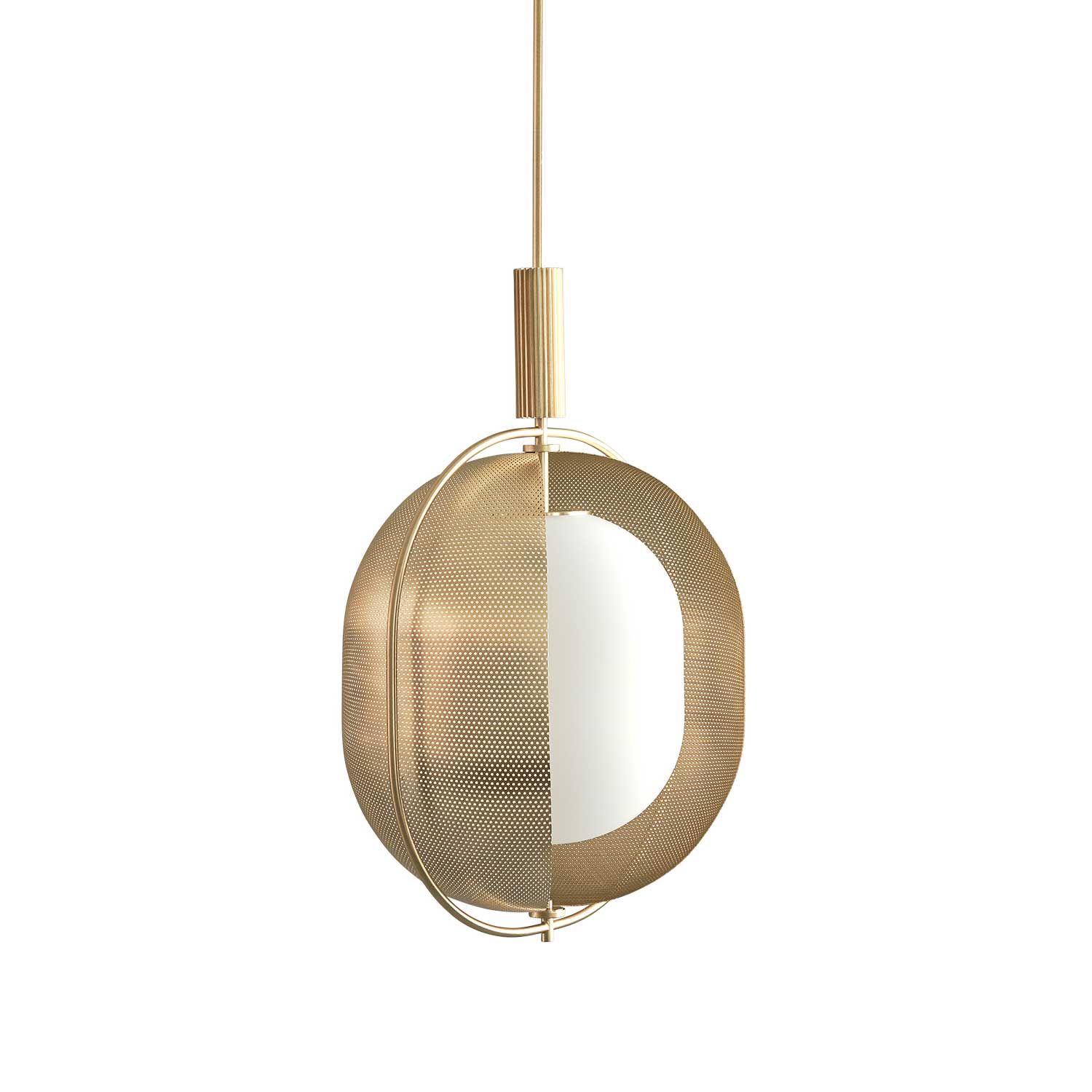 Pearl Pendant - Suspension design en verre et métal doré