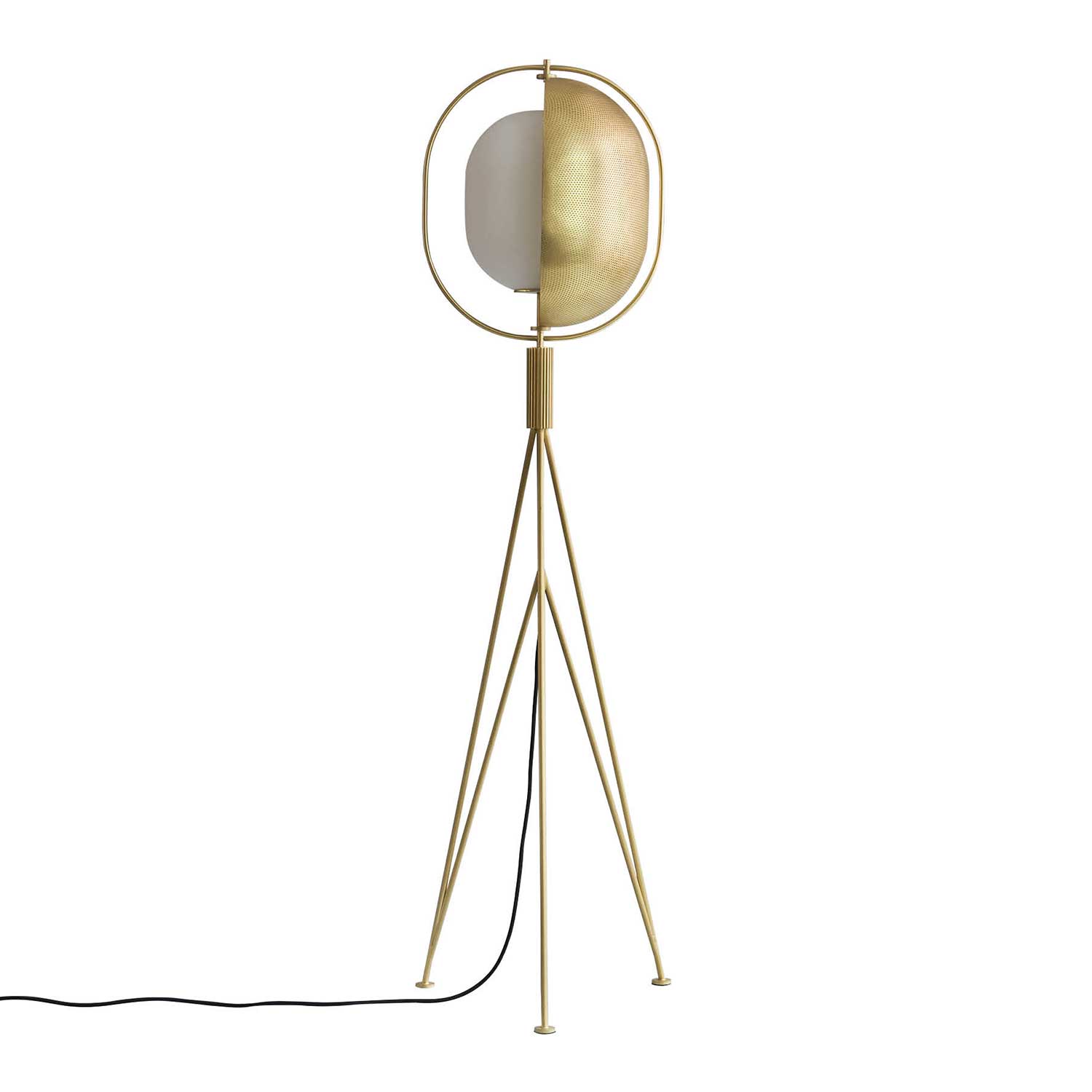 Pearl Floor - Lampadaire métal doré et verre pour salon art déco