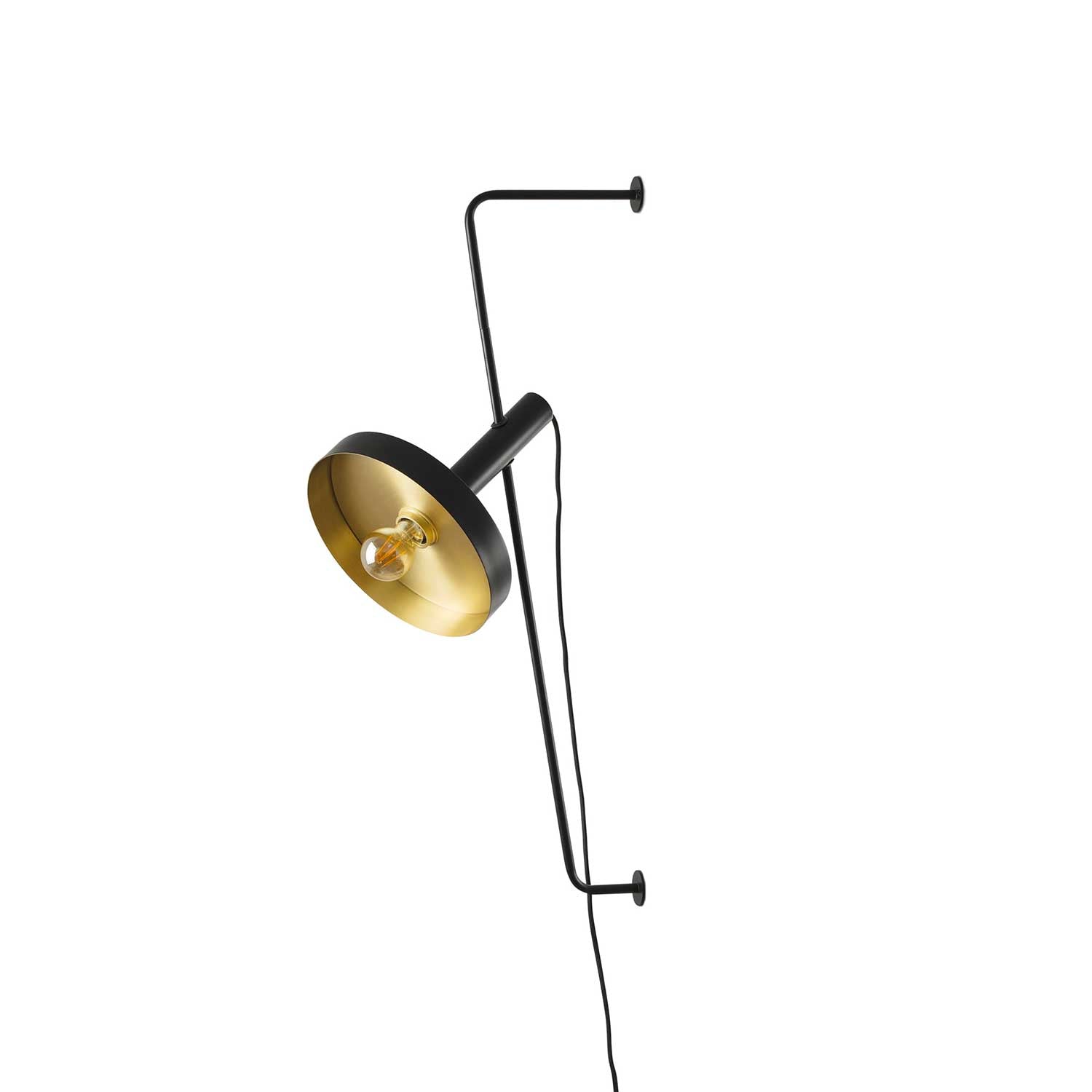 Whizz - Wandleuchte aus vergoldetem Stahl im Art-Déco-Design