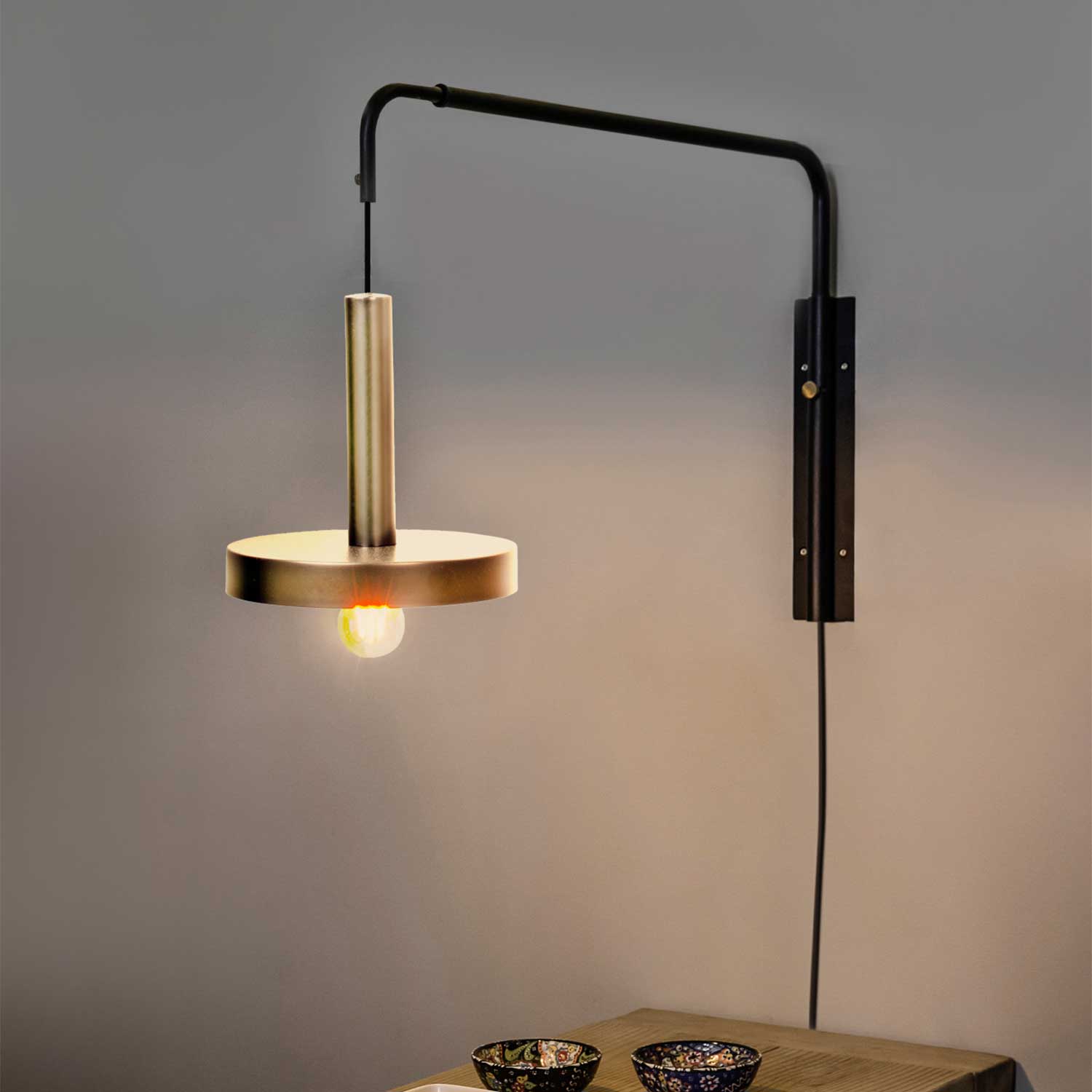Whizz - Aplique de pared telescópico salón diseño art déco