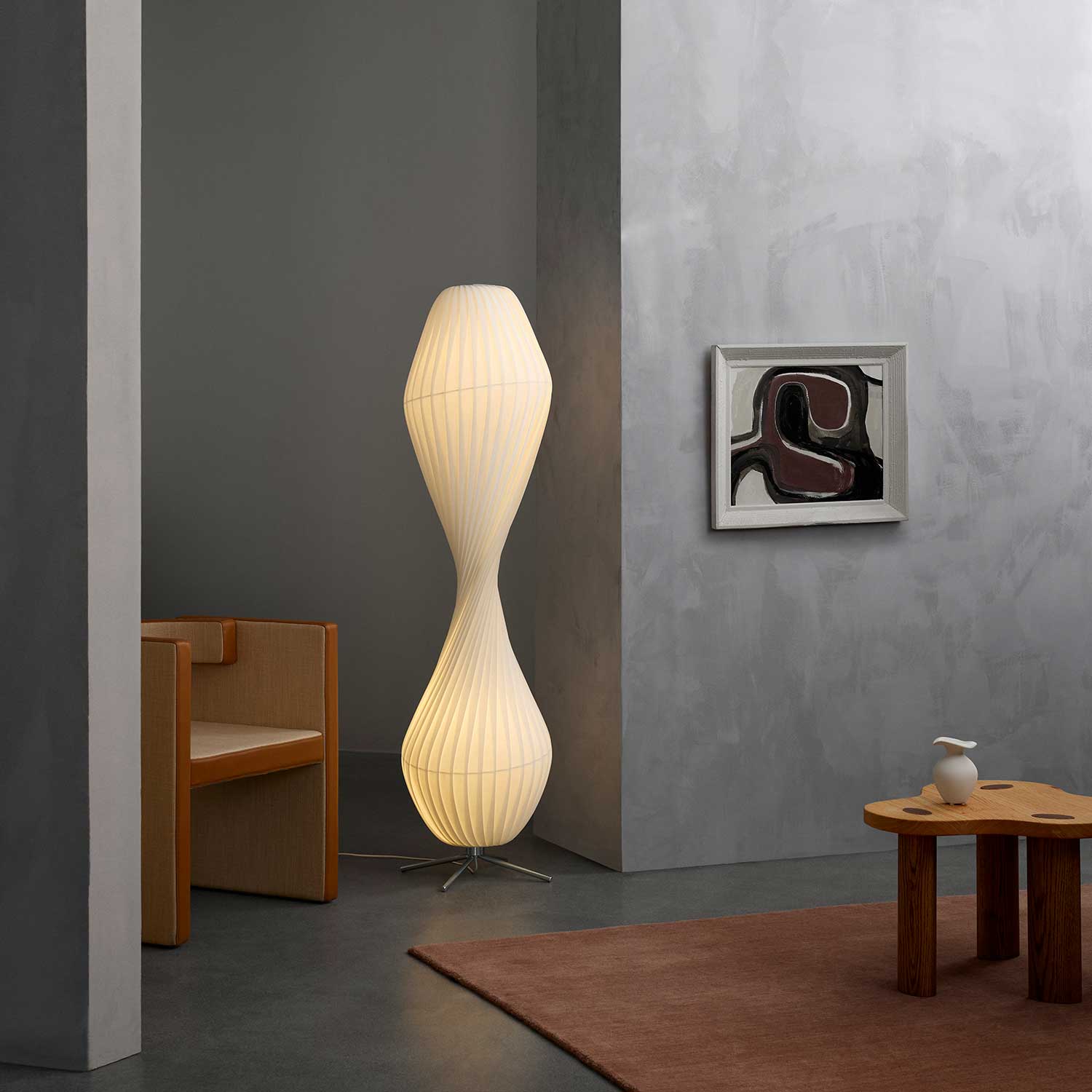 TR32 - Lampadaire torsadée en lamelles de papier design