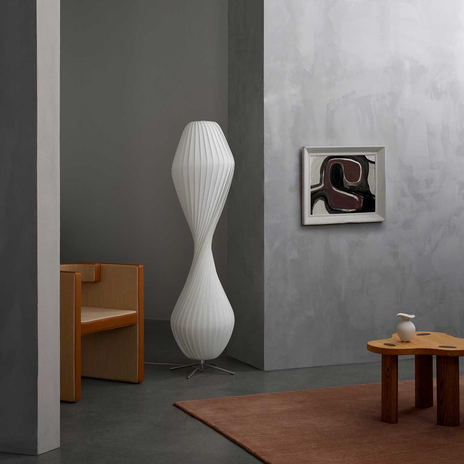 TR32 - Lampadaire torsadée en lamelles de papier design