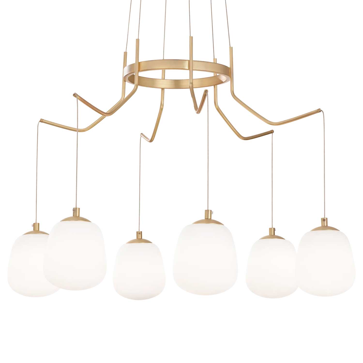 Karousel - Large gold chandelier with designer glass balls