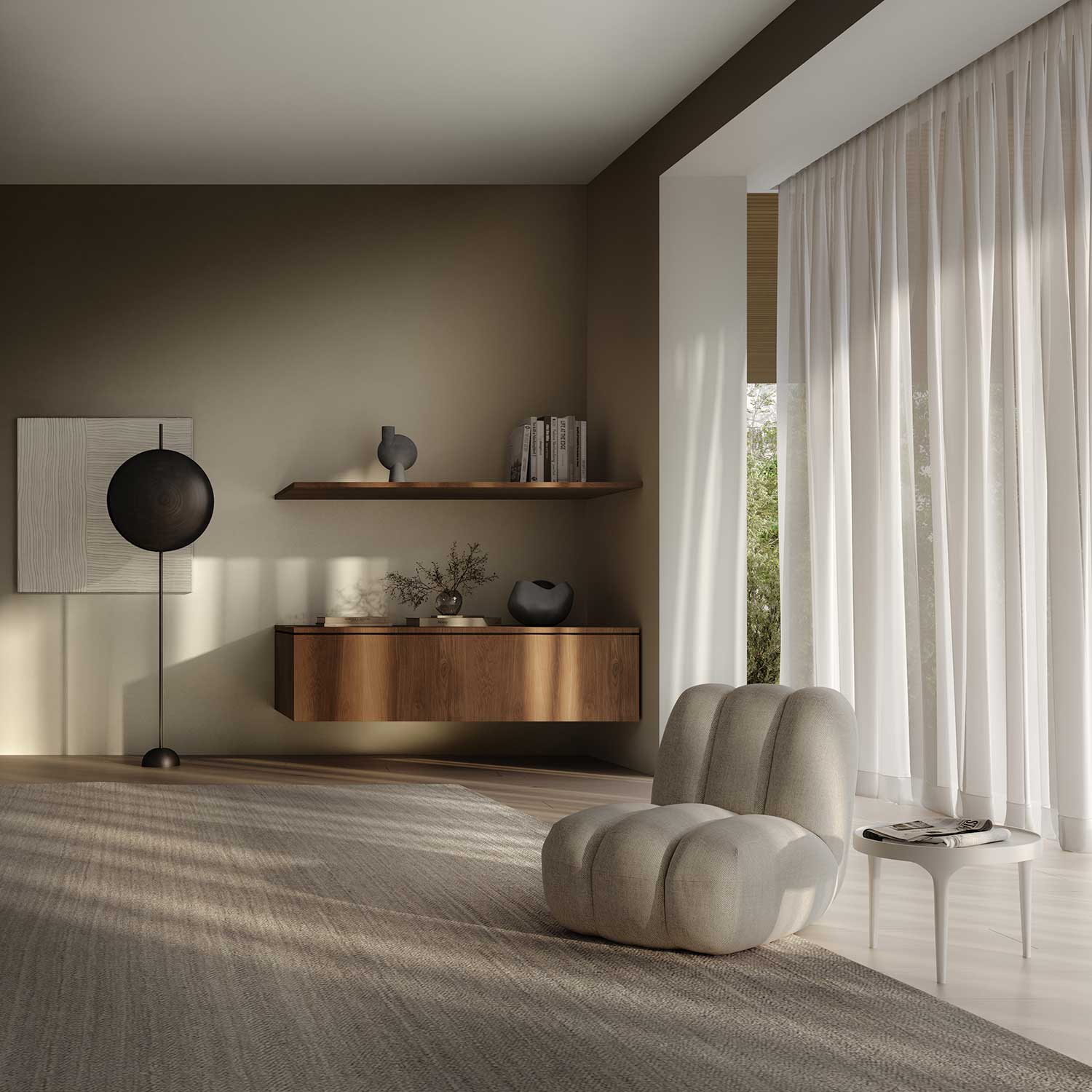 Totem Floor - Lampadaire metal bronze pour salon design
