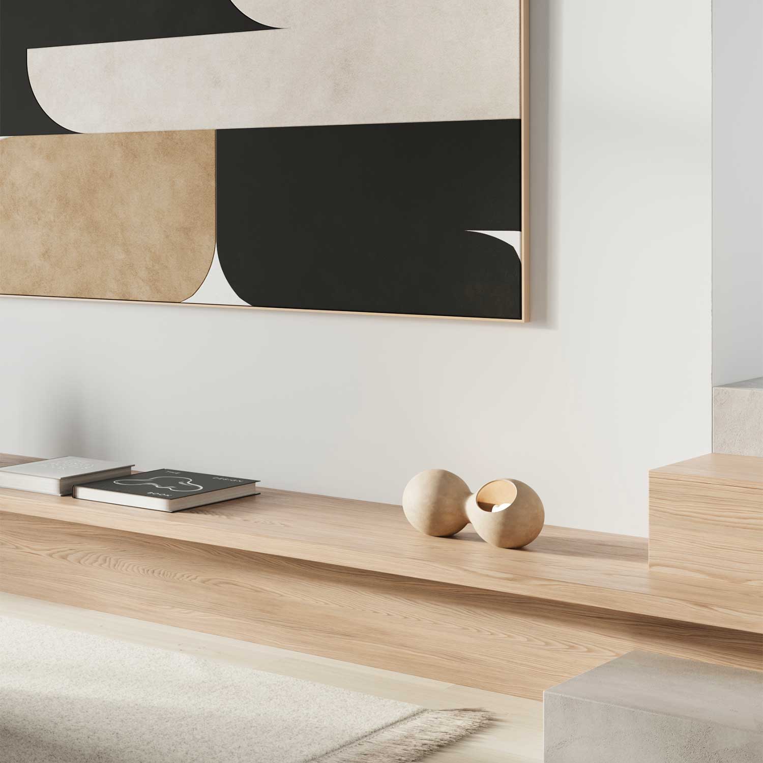 Le Deux Table - Lampe de table design en céramique couleur sable