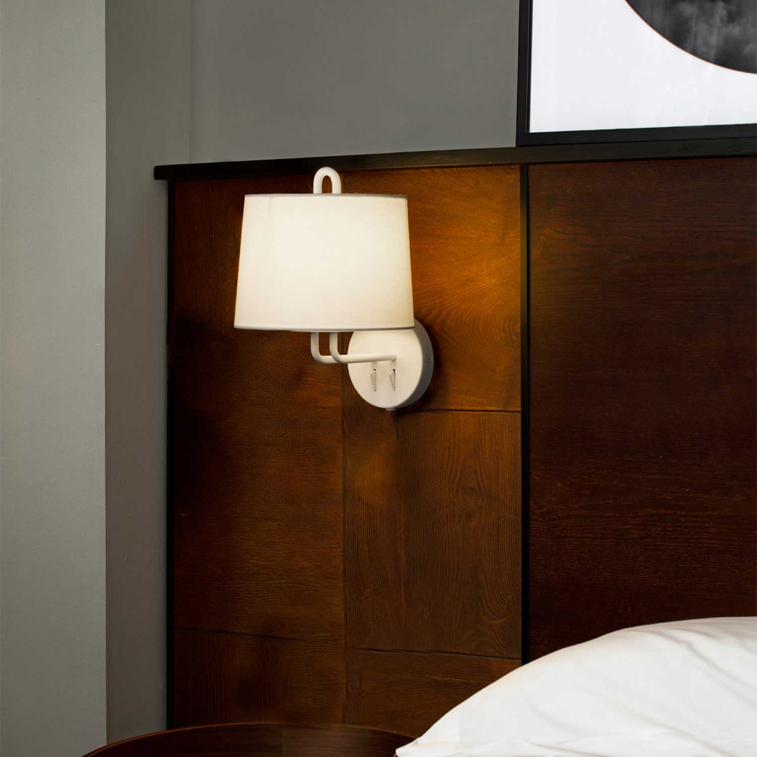 Montreal - Applique murale abat-jour en tissu pour hotel