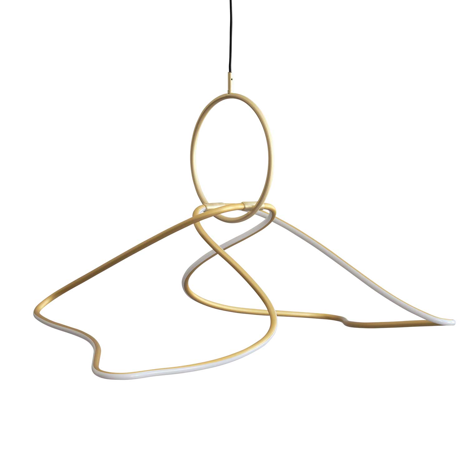Kumo Chandelier - Suspension design doré LED pour cuisine contemporaine