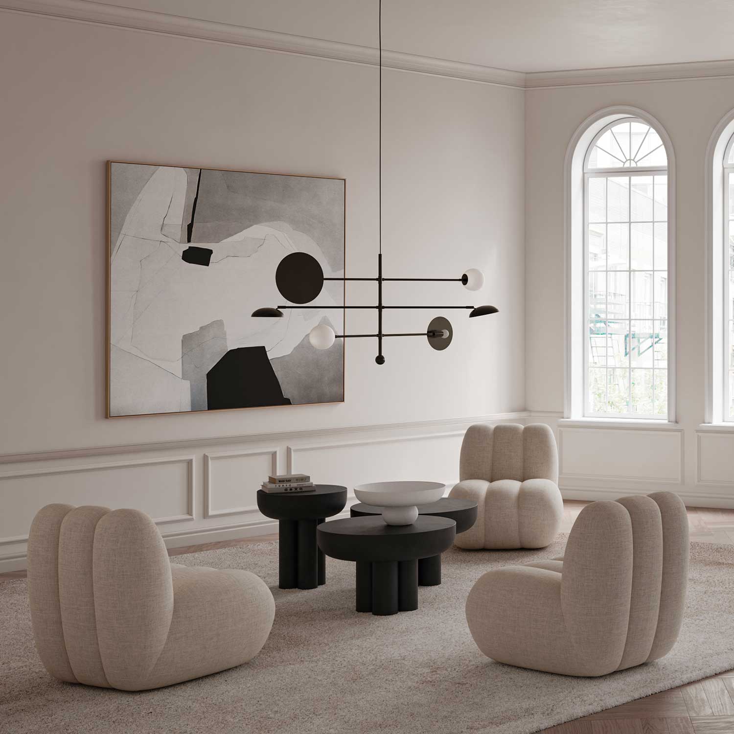 Shan Chandelier - Suspension design en métal pour salle à manger