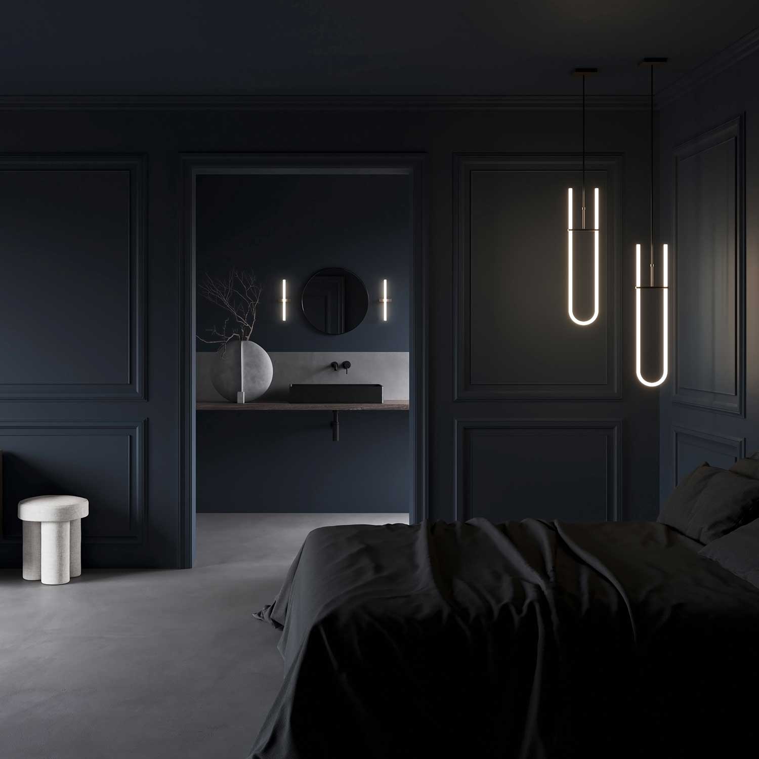 Curve Pendant - Suspension LED minimaliste pour salon