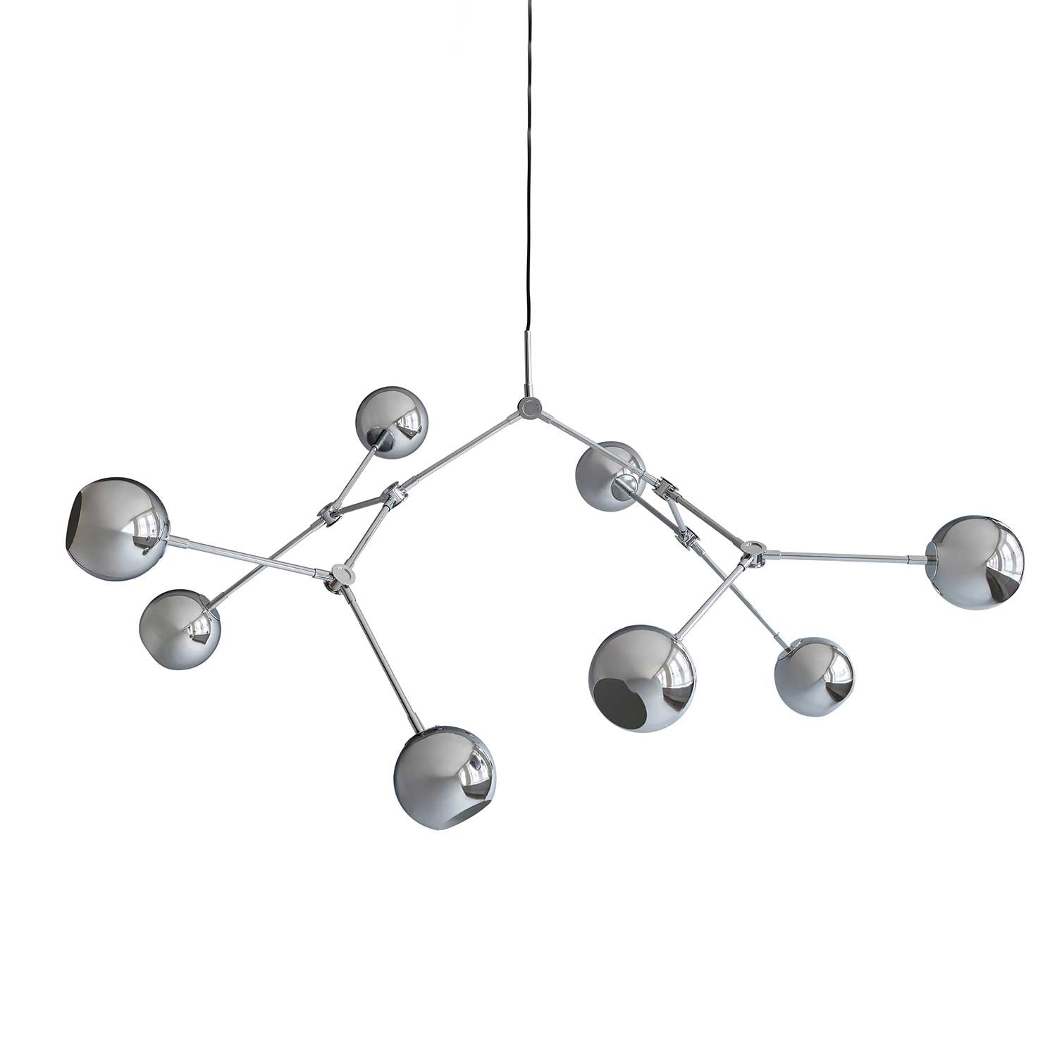 Drop Globe - Suspension en métal globe chromé pour salon