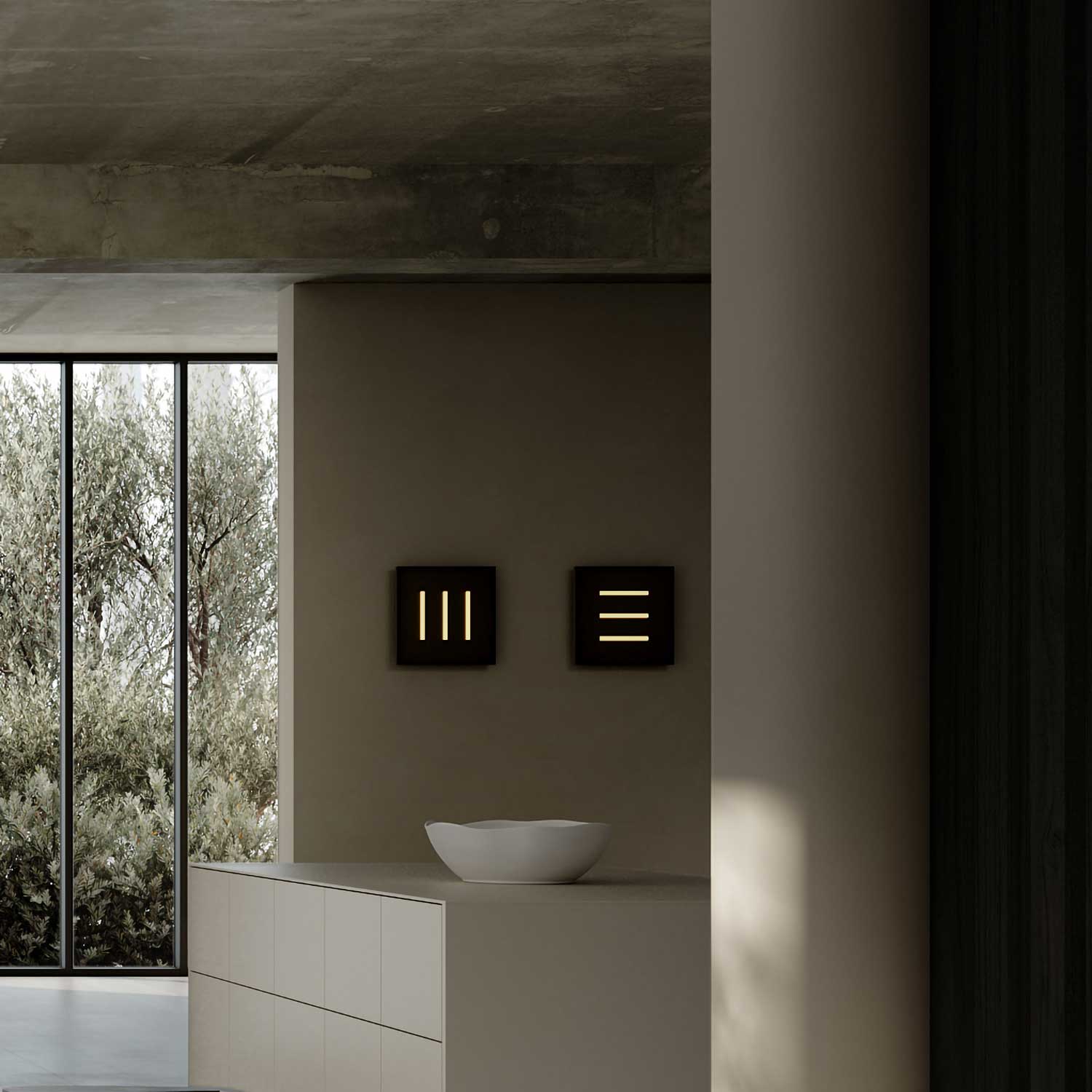 Tres - Aplique de pared cuadrado con LED para cocina moderna