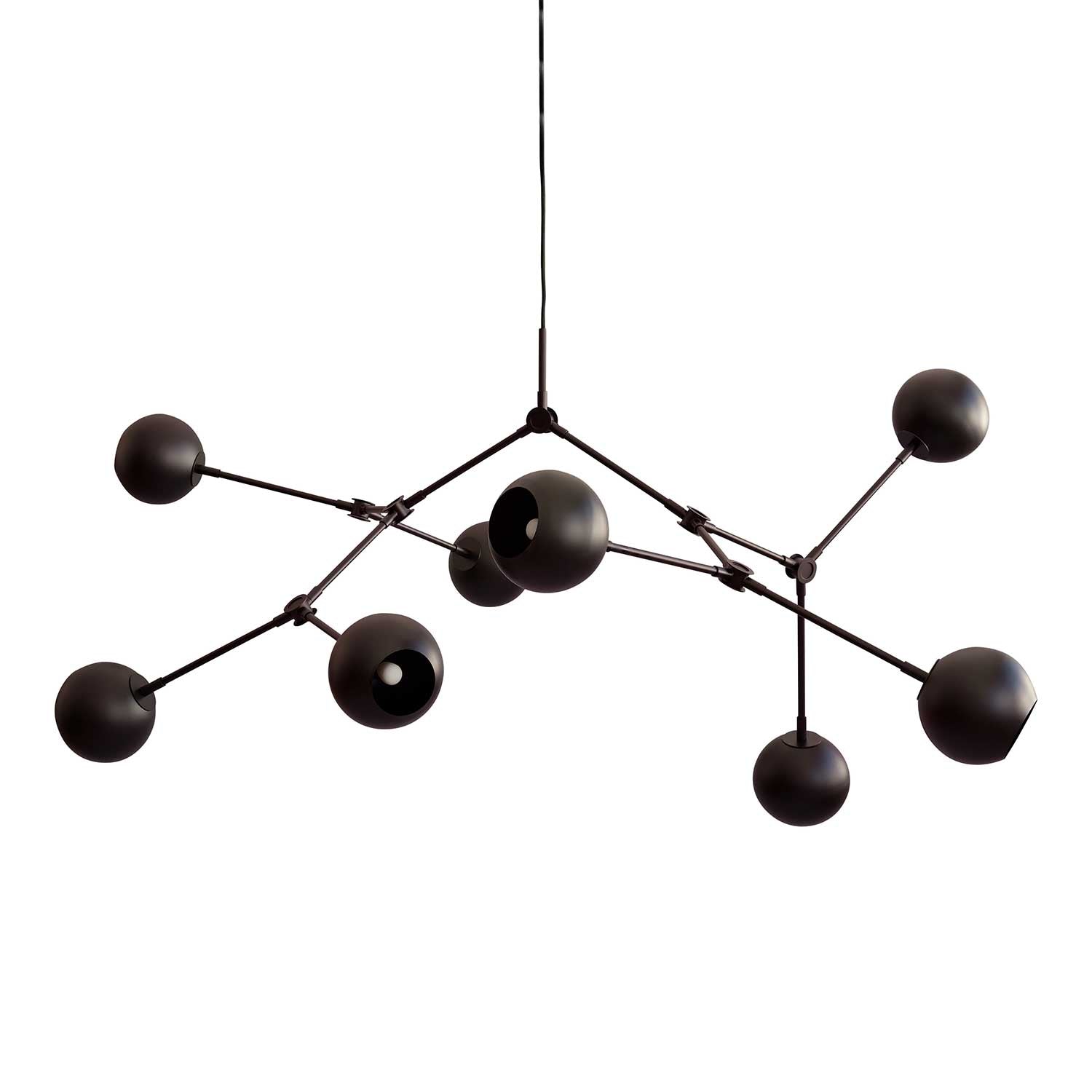 Drop Globe - Suspension en métal globe chromé pour salon