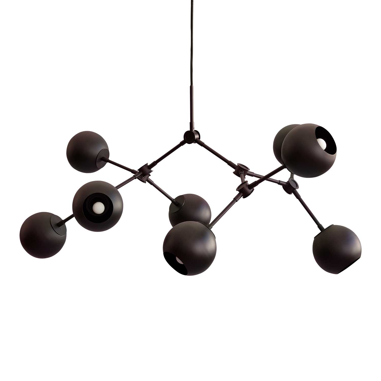 Drop Globe - Suspension en métal globe chromé pour salon