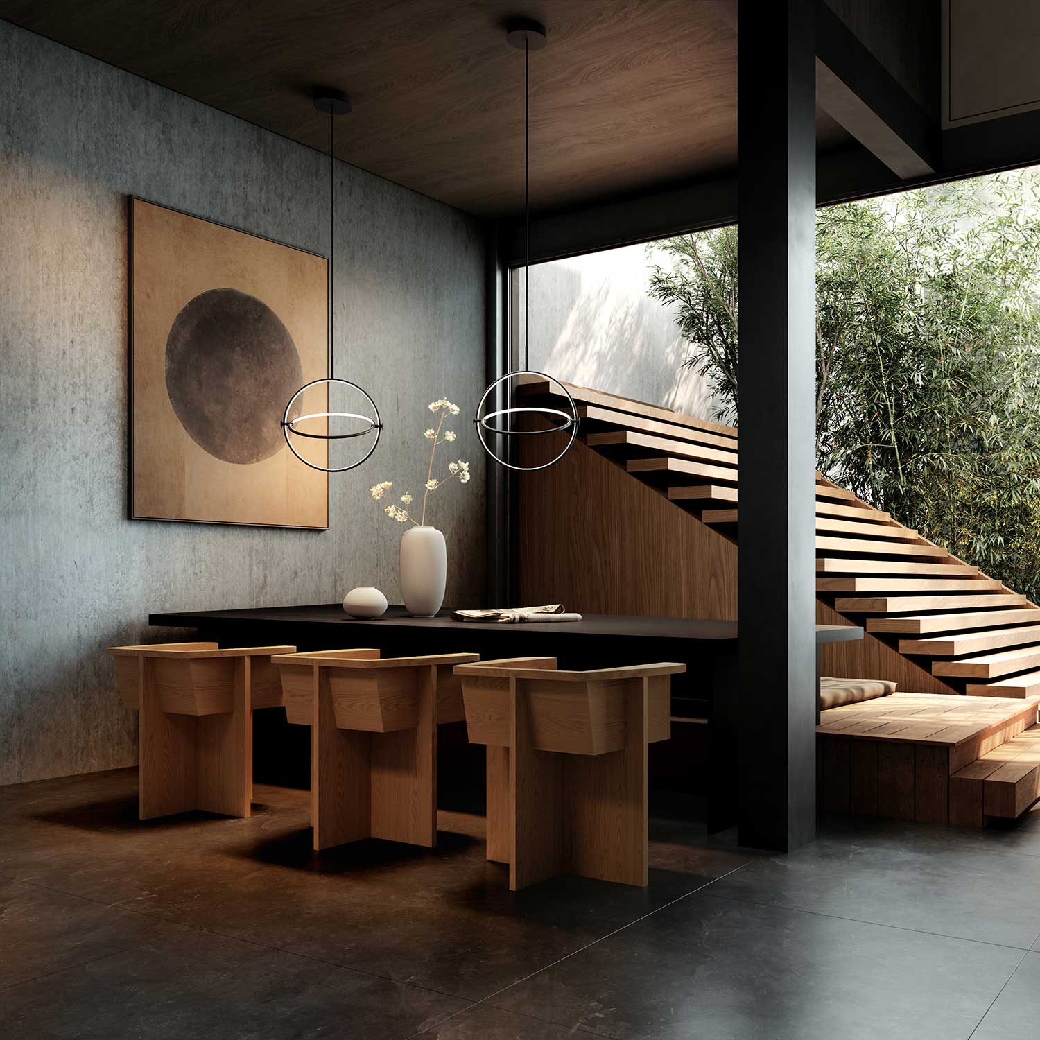 Maru Pendant - Sospensione LED cerchio in metallo design per cucina