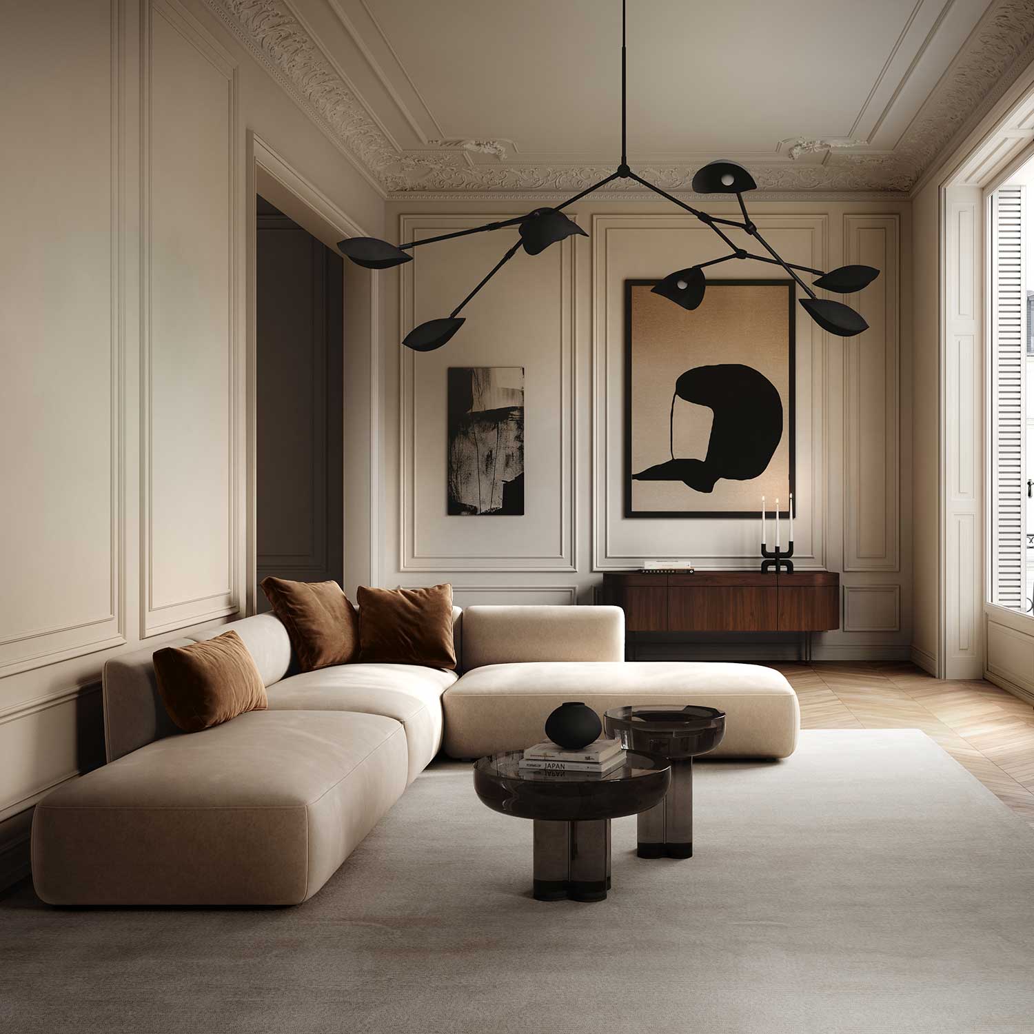 Stingray Chandelier - Suspension salle à manger design en acier