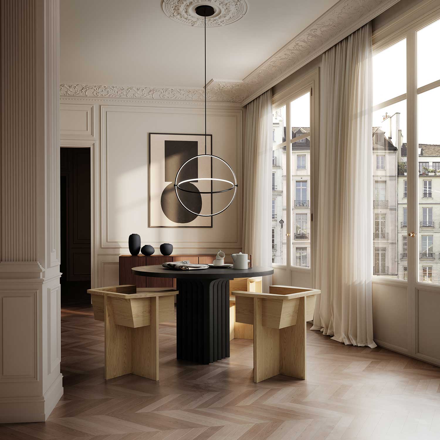 Maru Pendant - Sospensione LED cerchio in metallo design per cucina