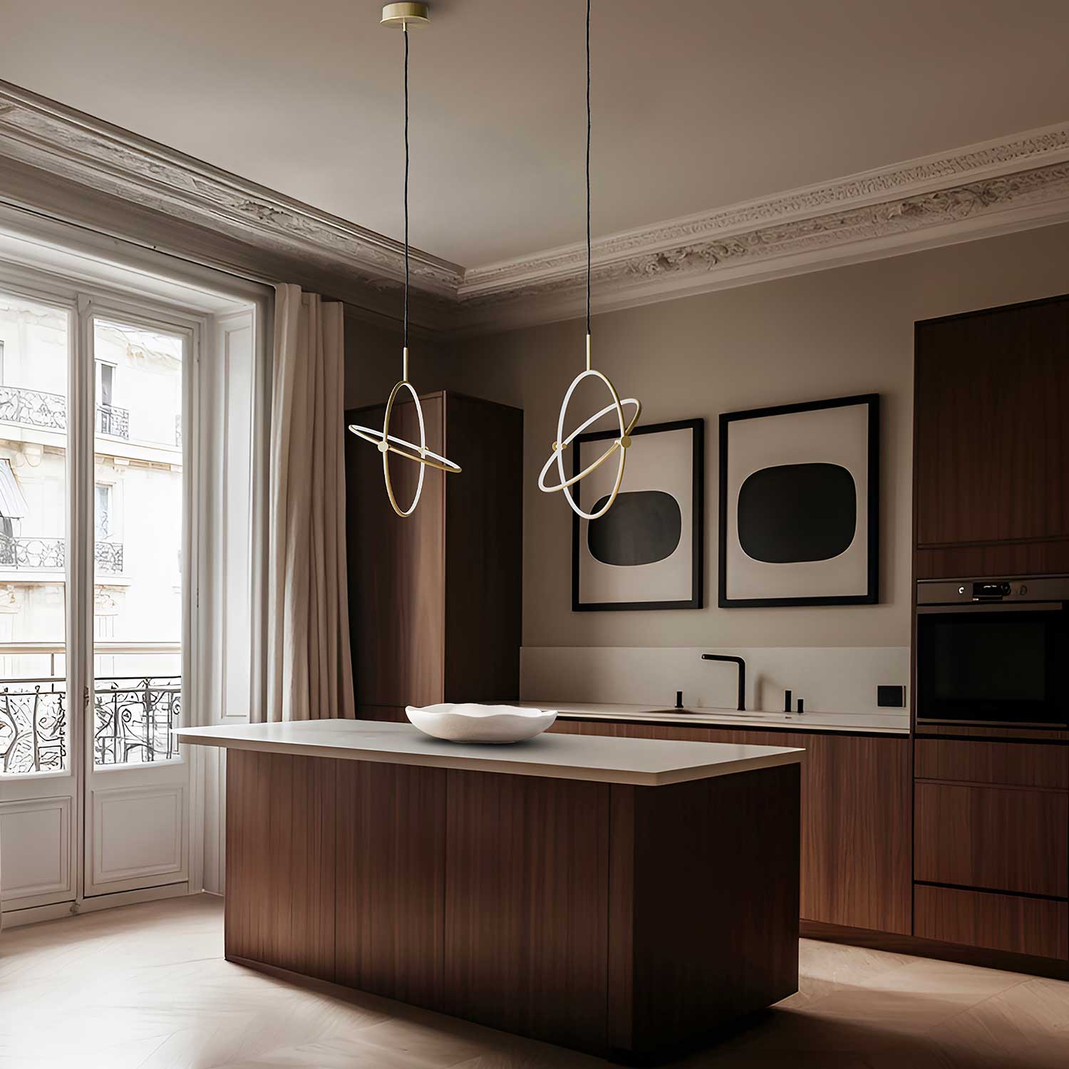 Maru Pendant - Sospensione LED cerchio in metallo design per cucina