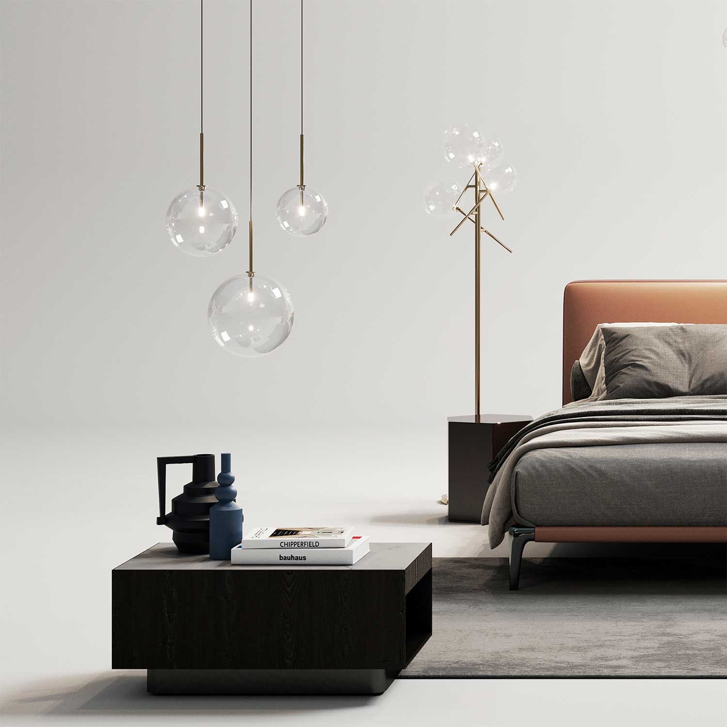 Equinoxe - Suspension boule en verre transparent design