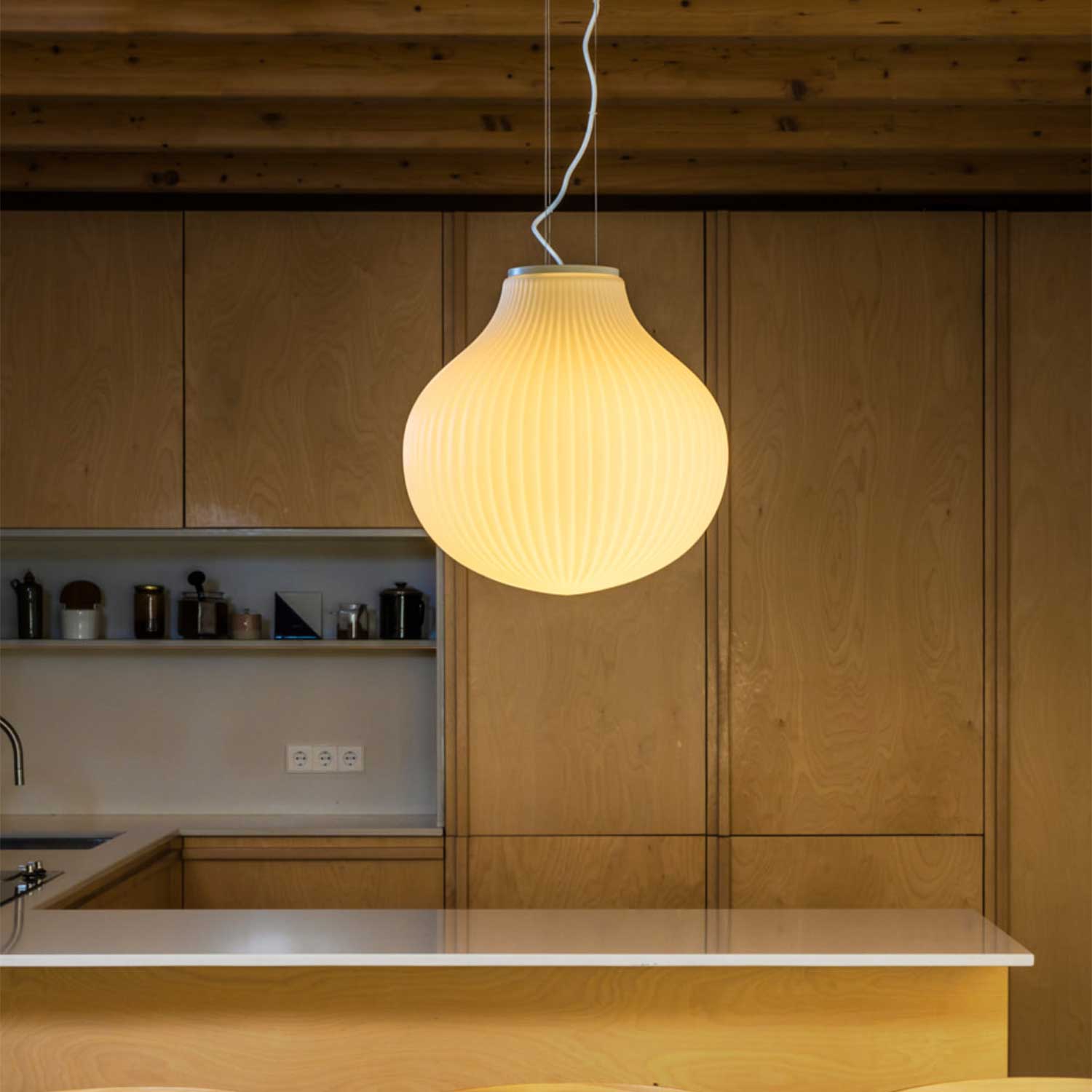 Isabelle - Lustre en verre pour salle à manger élégante