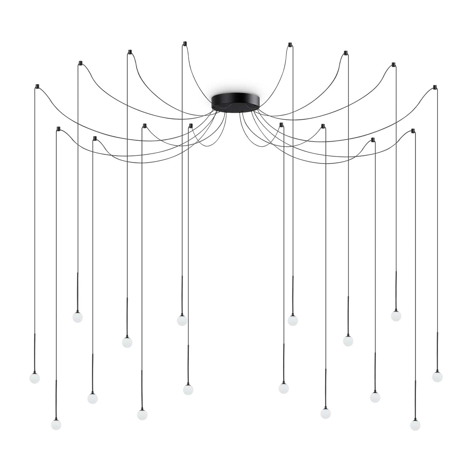 Lucciola - Grand lustre LED composition pour plafond haut