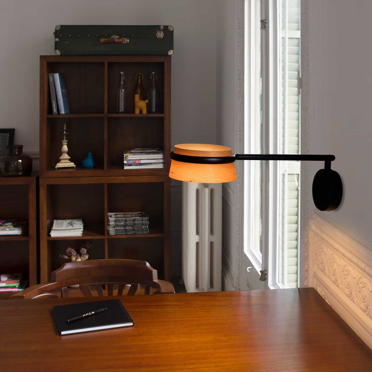 Loop - Applique murale led articulée en bois moderne