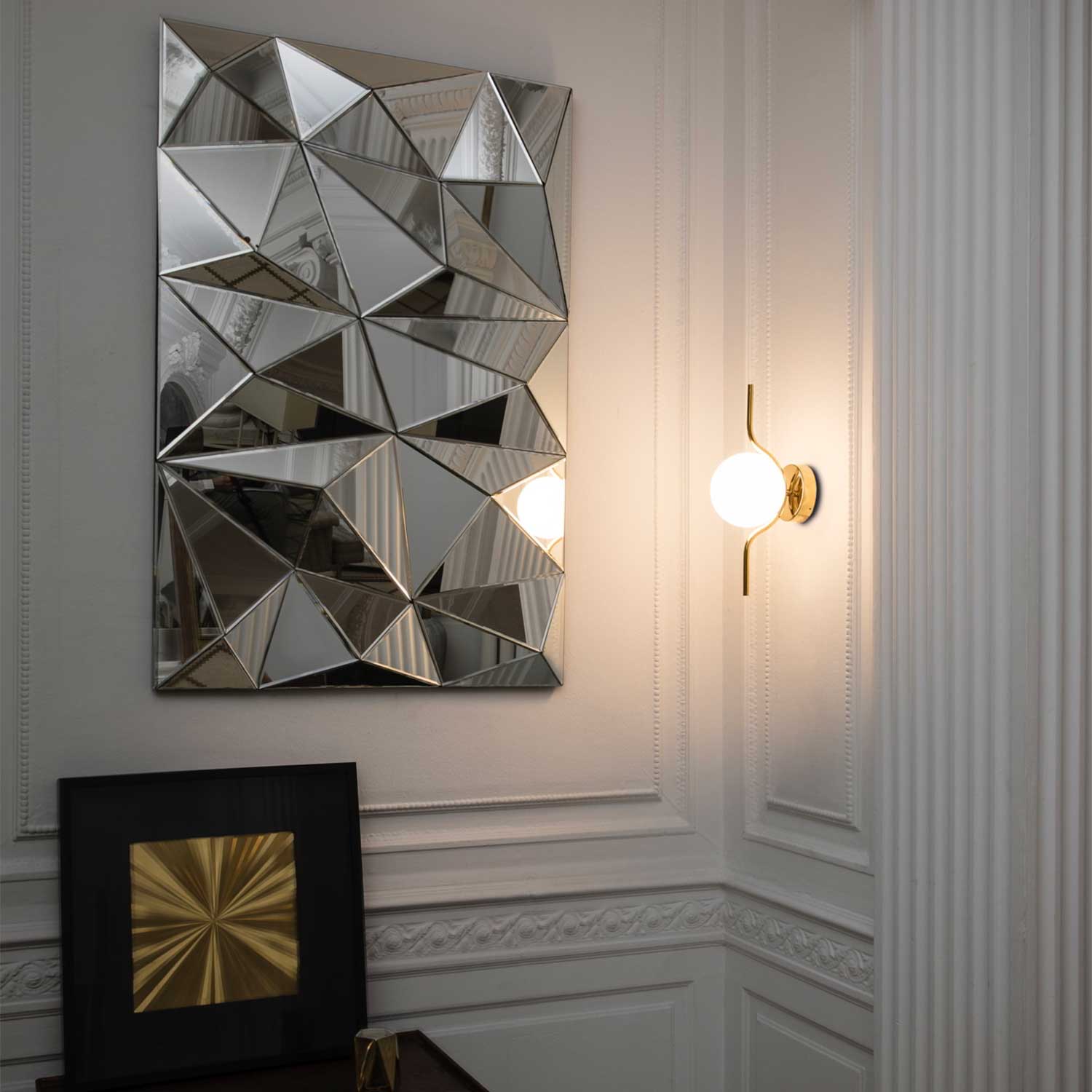 Le Vita - Applique murale LED design salon en acier et globe en verre