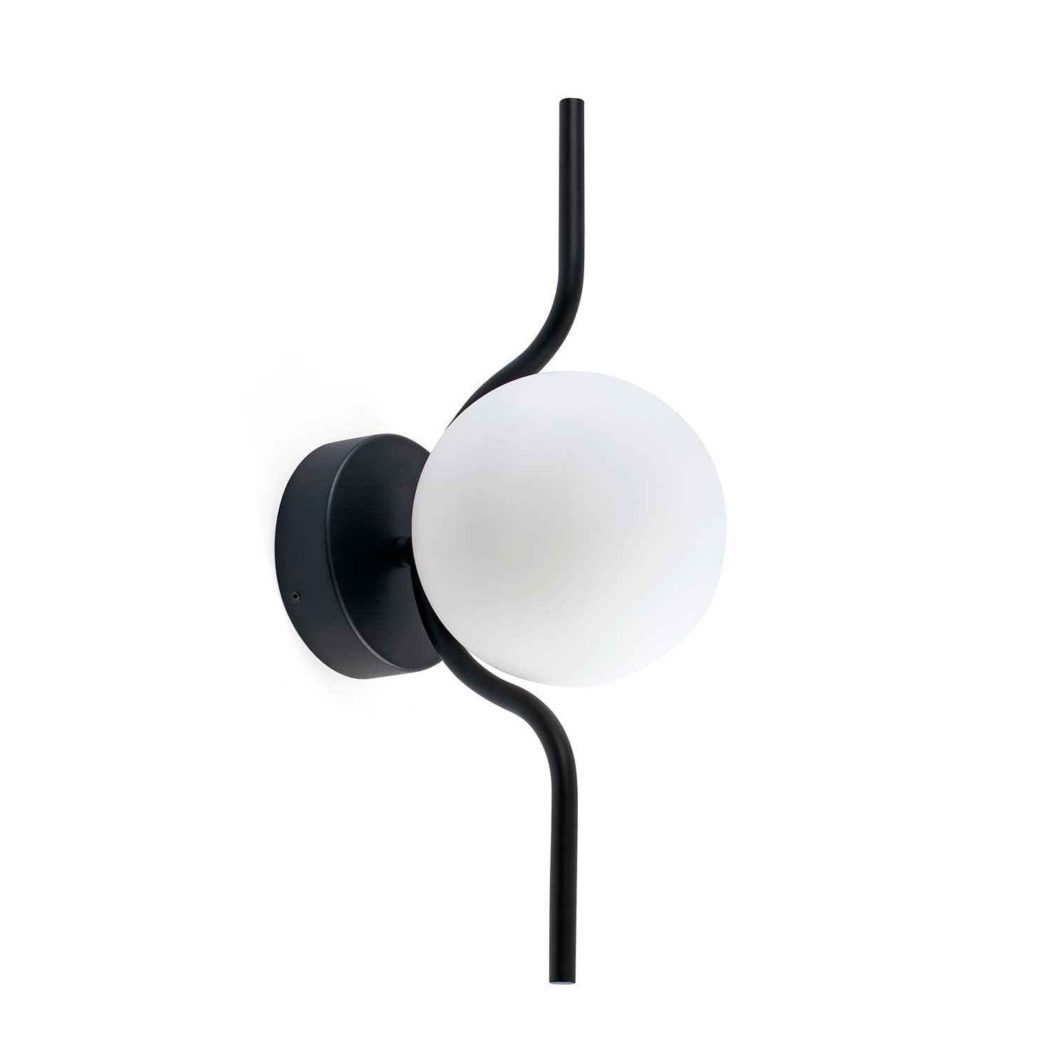 Le Vita - Applique murale LED design salon en acier et globe en verre