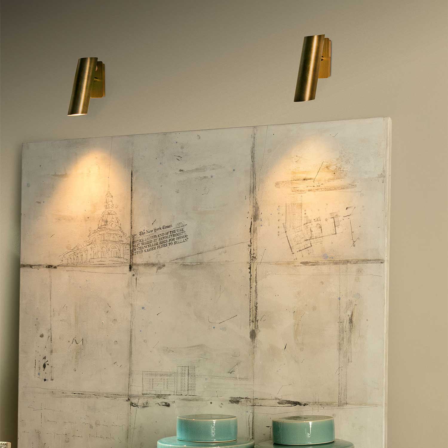 Link - Aplique de pared de bronce para salón de diseño