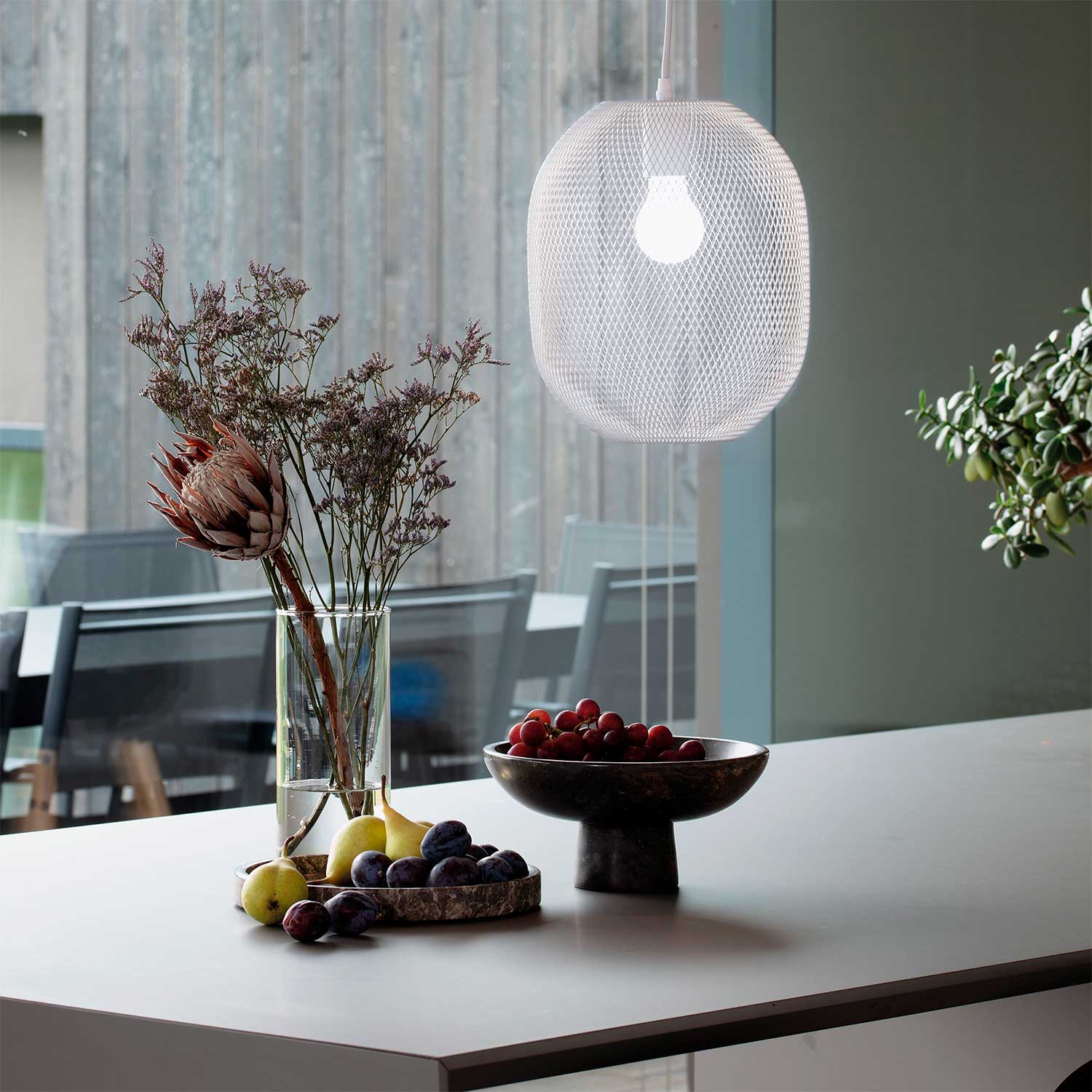 Net - Industrial metal cage pendant light
