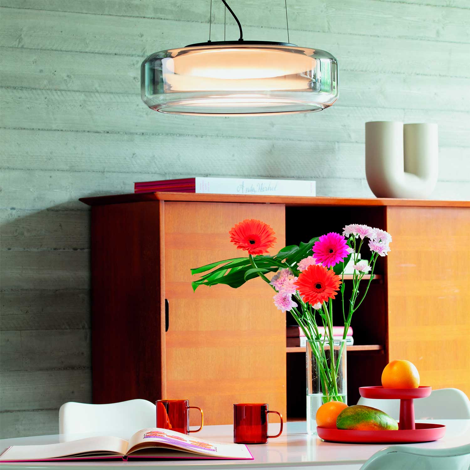 Topico - Lustre en verre fumé moderne et design pour cuisine
