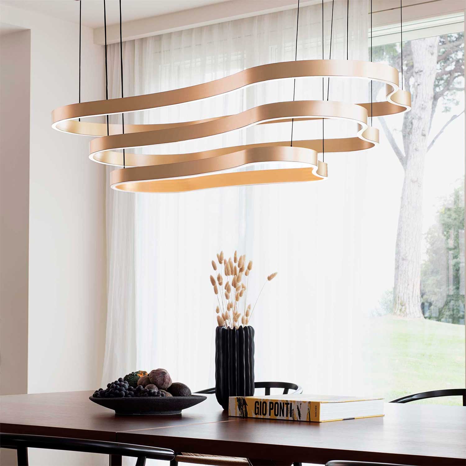 Waves - Large designer and modern wave LED chandelier