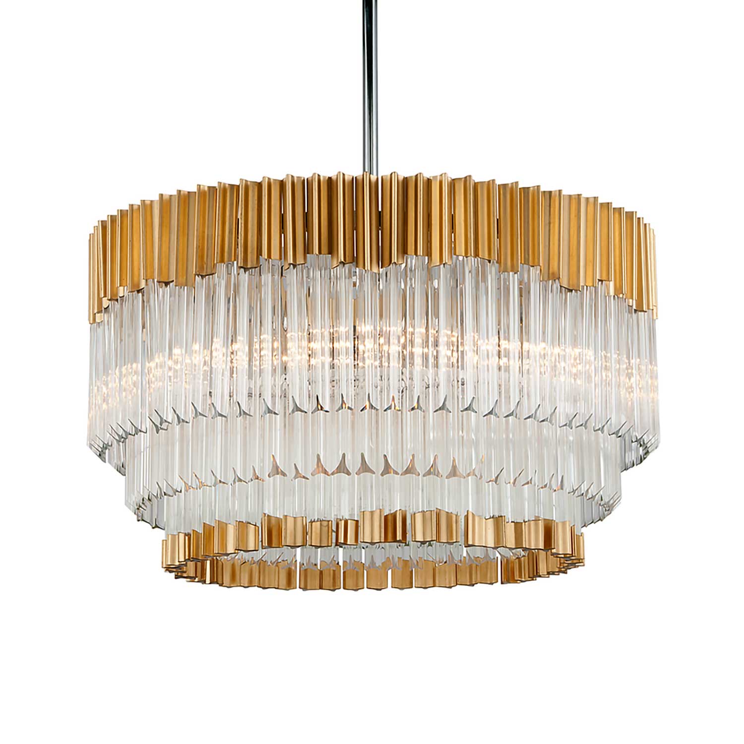 Charisma - Lustre doré et cristal design pour salon luxueux