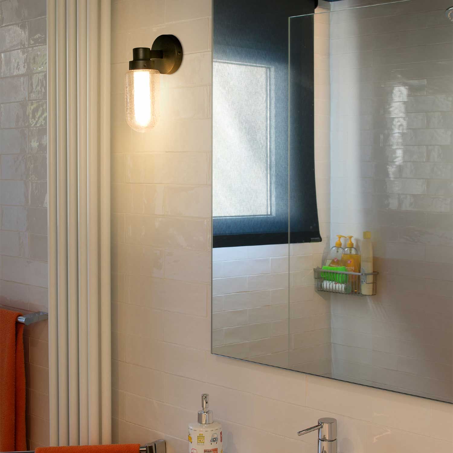 Brume - Aplique de pared LED antracita para baño vintage