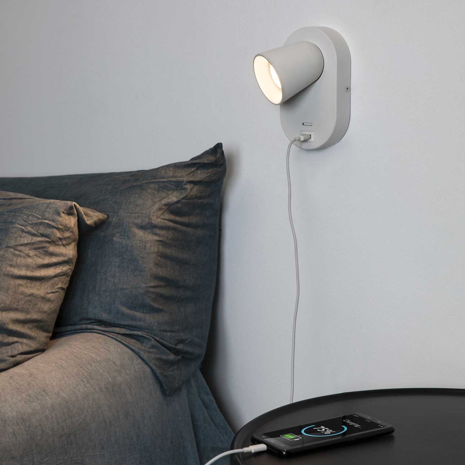 Corb - Applique murale liseuse avec port usb pour chambre