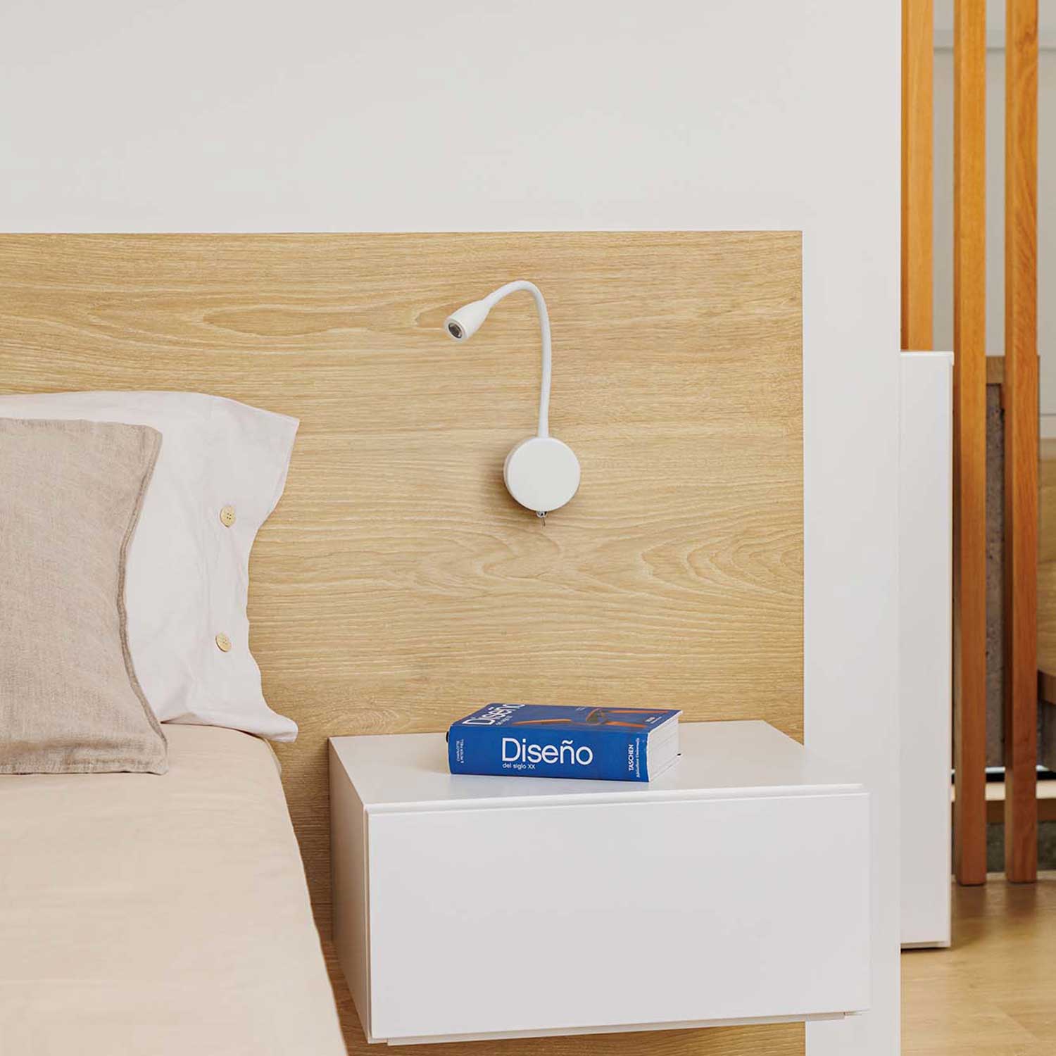 Loke - Aplique de pared lector led orientable para dormitorio